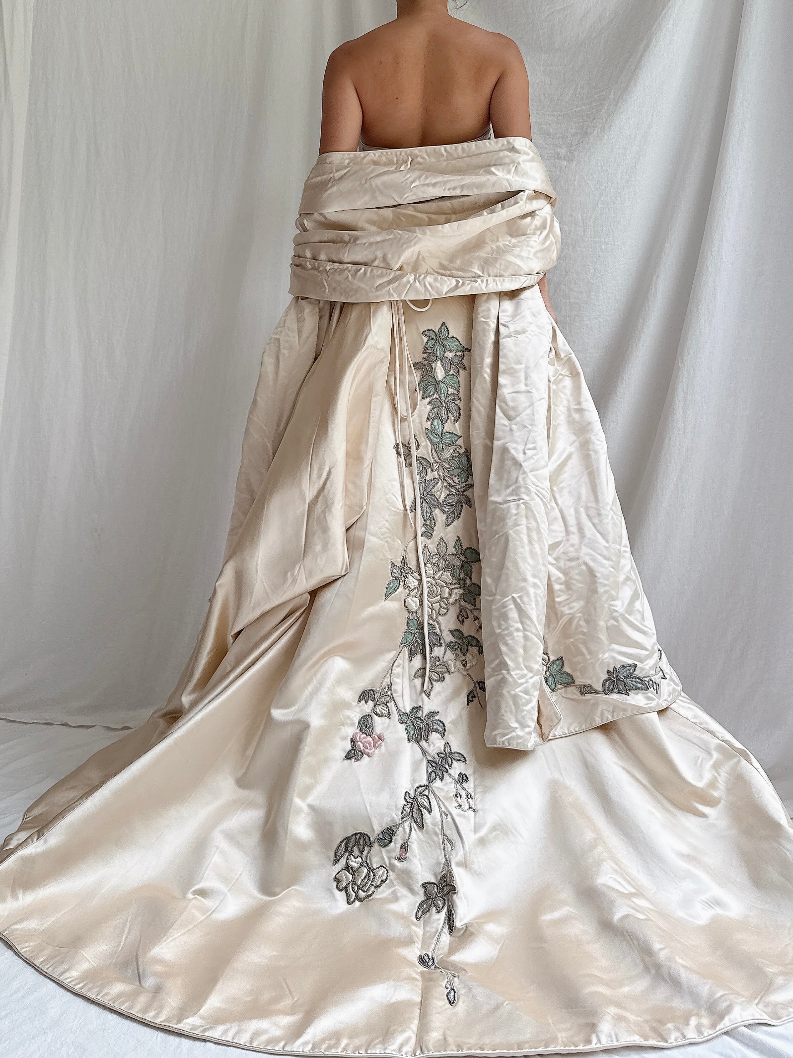 RESERVED 1990s Eavis & Brown Couture Silk Embroidered 3-Piece Set - M/L UK 14