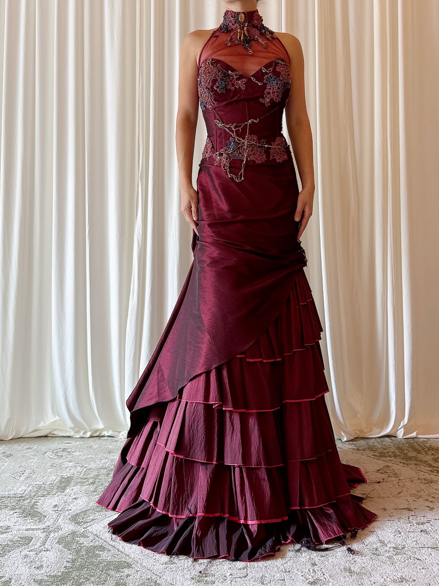 Vintage Musani Maroon 2 Piece Set - US 14