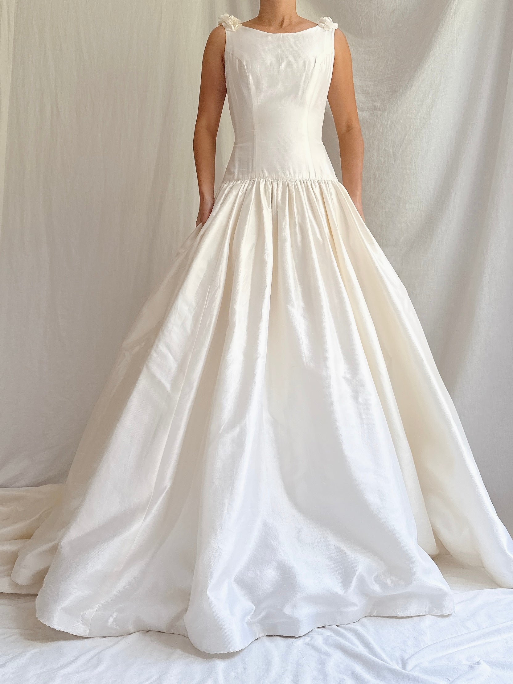 Vintage Silk Boatneck Gown - S/M