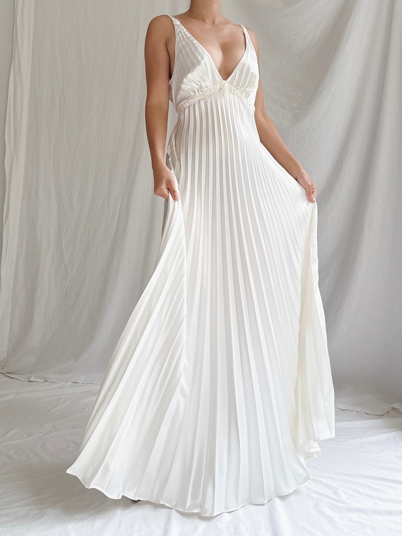Vintage Pleated Slip Dress - S-M