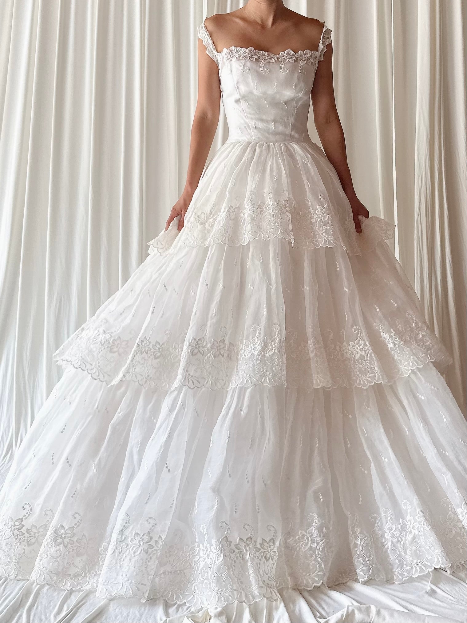 1950s Organdy Tulle Gown - XS/S