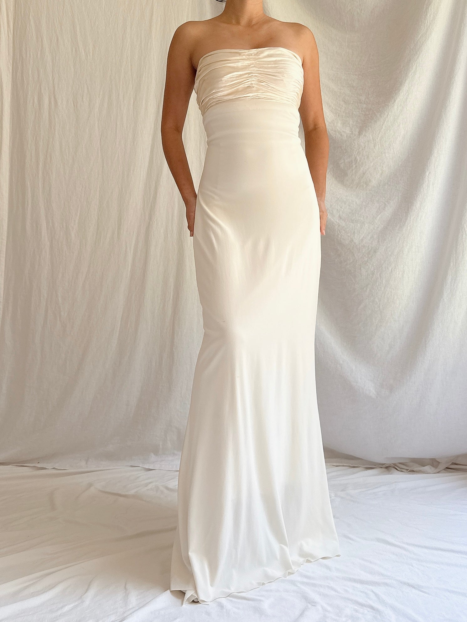 1990s Silk and Jersey Dress - S