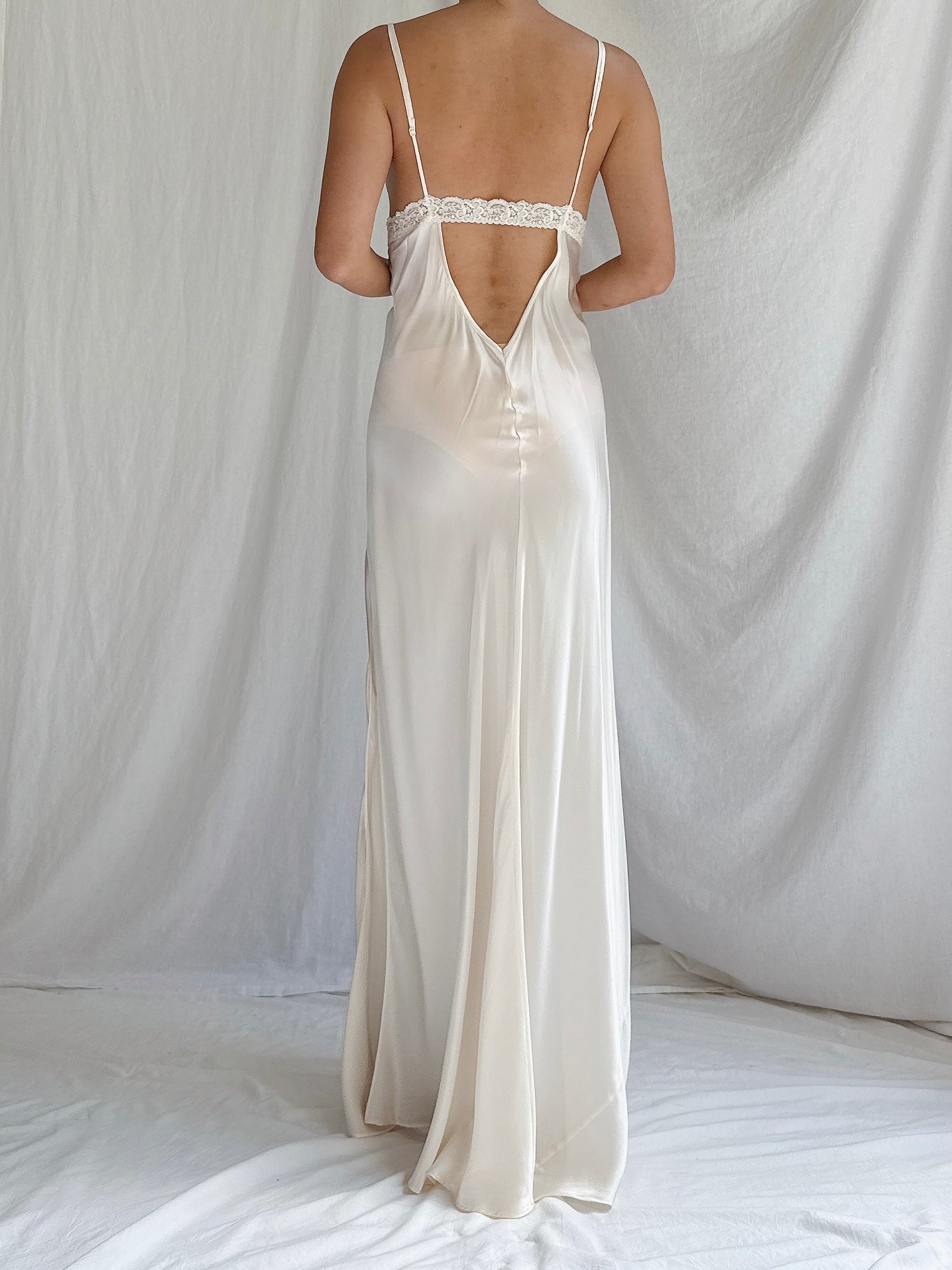 Vintage VS Silk Charmeuse Slip - S