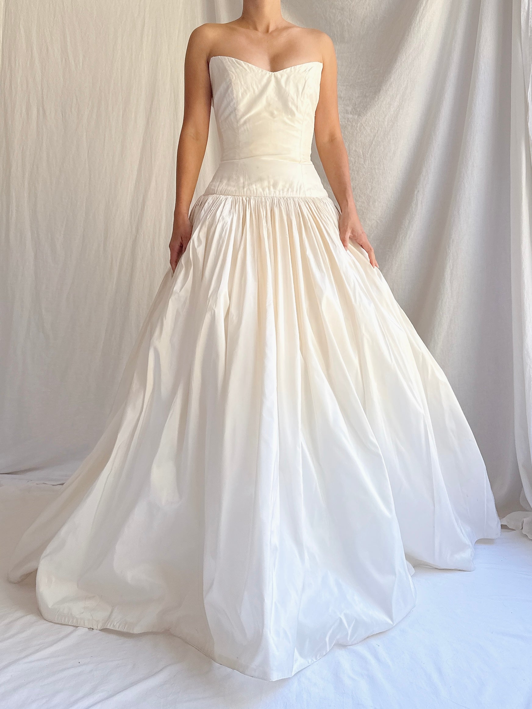 Vintage Silk Dropped Waist Gown - S/M