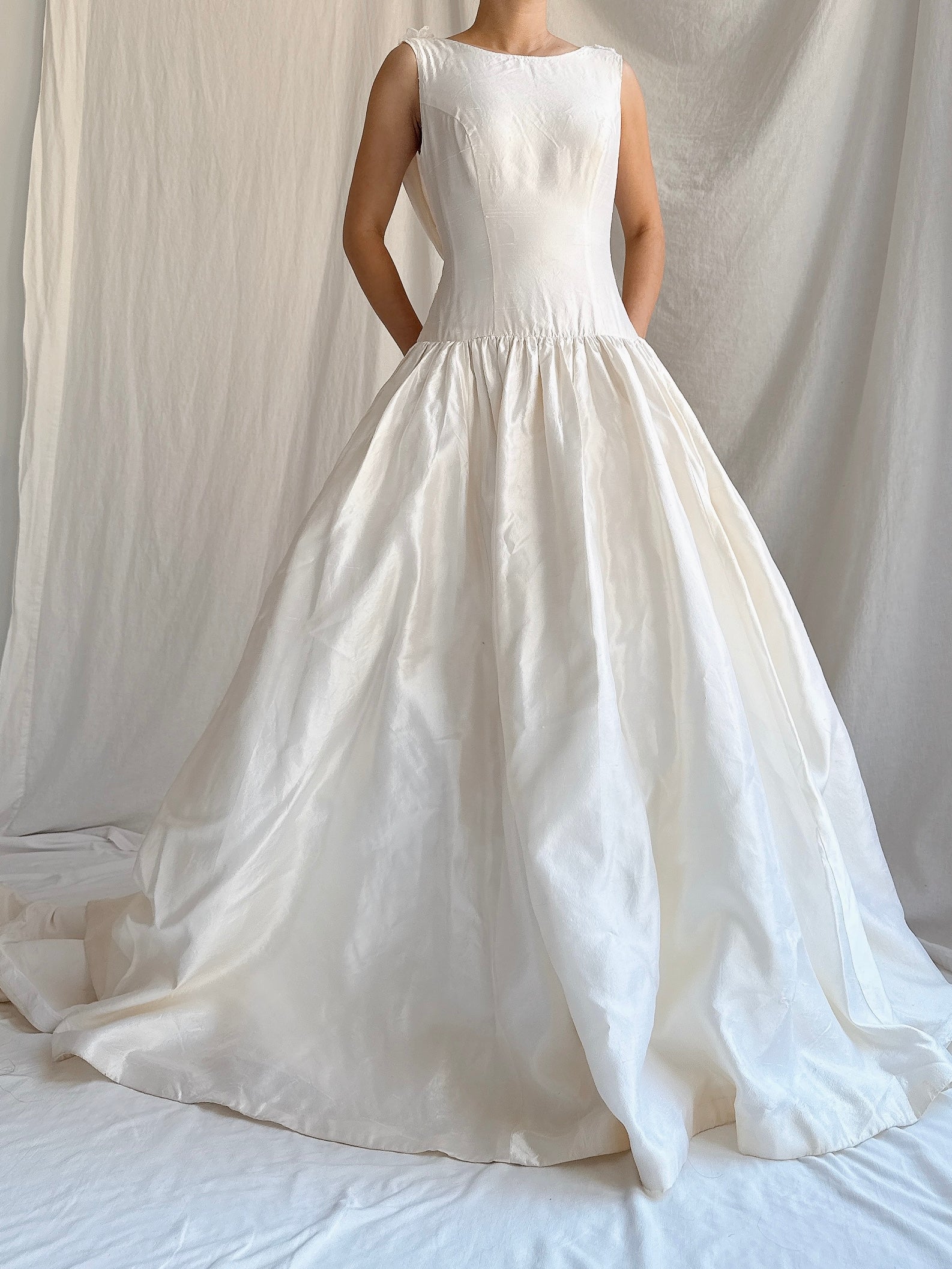 Vintage Silk Boatneck Gown - S/M