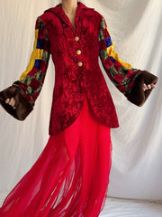 80s MCM シルク ギャバジャン ギャバ ジャケット ラインストーン 1BD1BCB6-AC75-437F-B1BA-