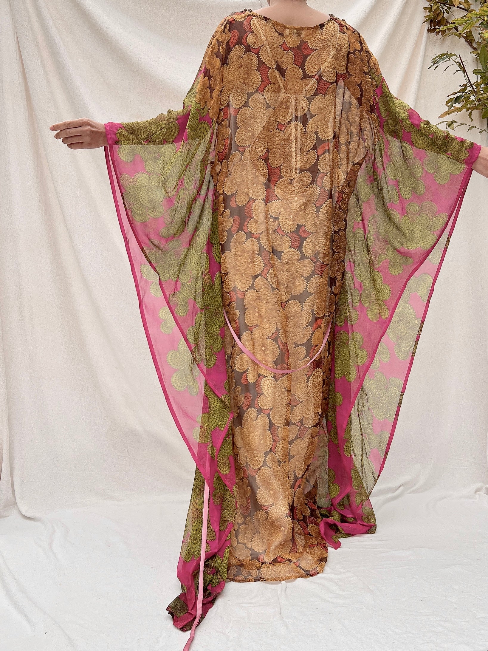 Vintage Silk Abstract Kaftan -OSFA