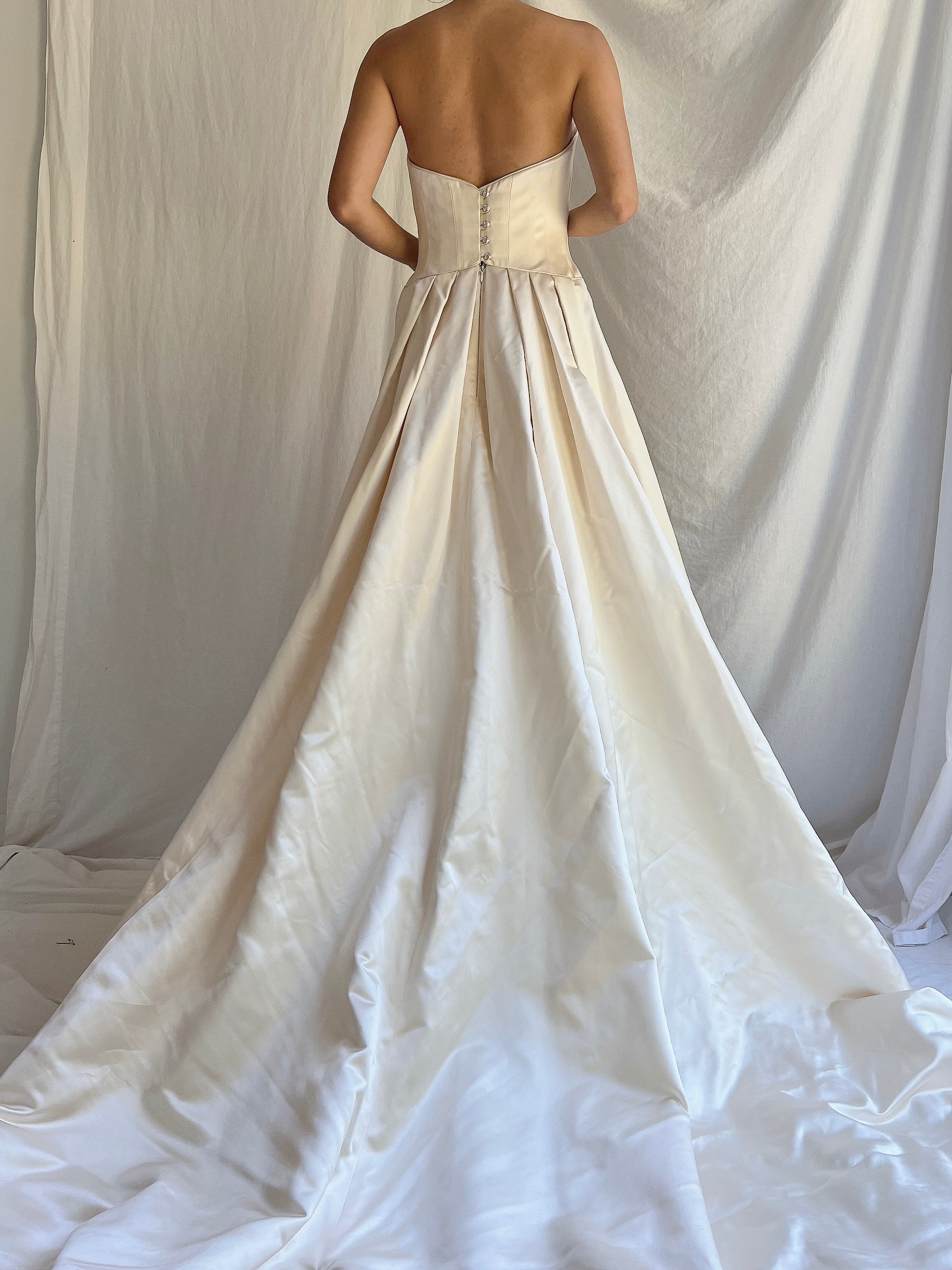 Vintage Silk Bustier Dropped Waist Gown - L/10 | G O S S A M E R Vintage Silk Bustier Dropped Waist Gown - L/10 | G O S S A M E R