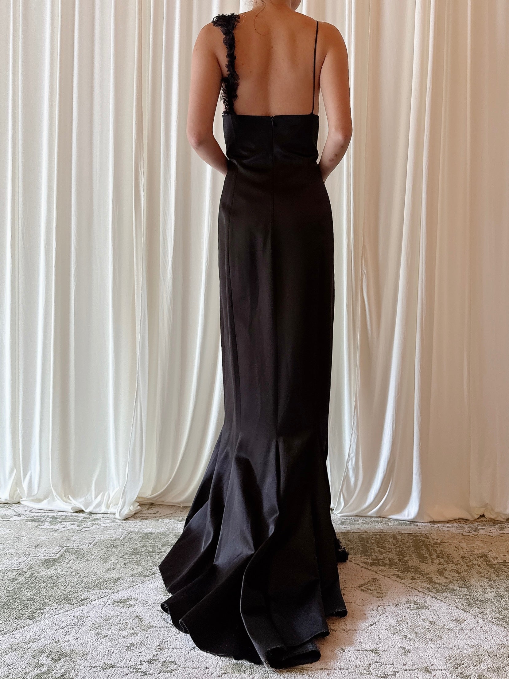Vintage Alliage Black Strapped Dress - Size FR 46