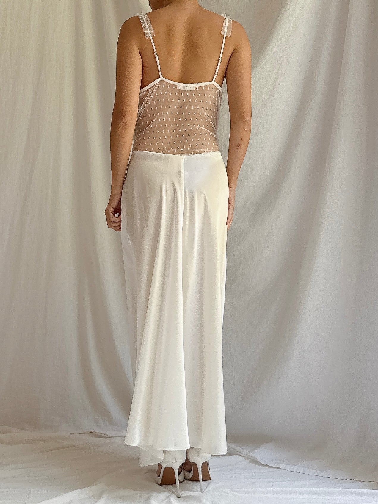 Vintage Satin Midi Slip - M