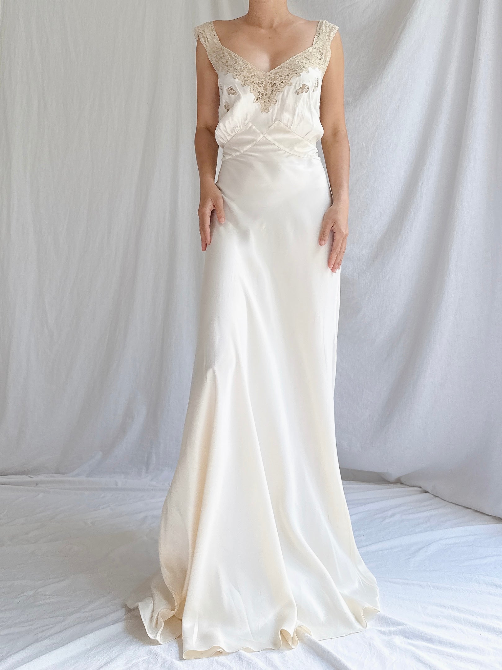 1930s Satin Lace Slip - M