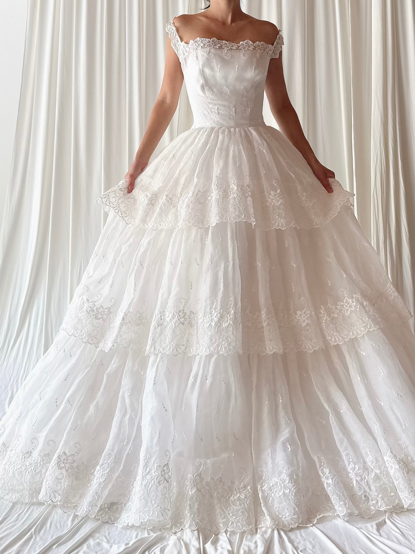 1950s Organdy Tulle Gown - XS/S