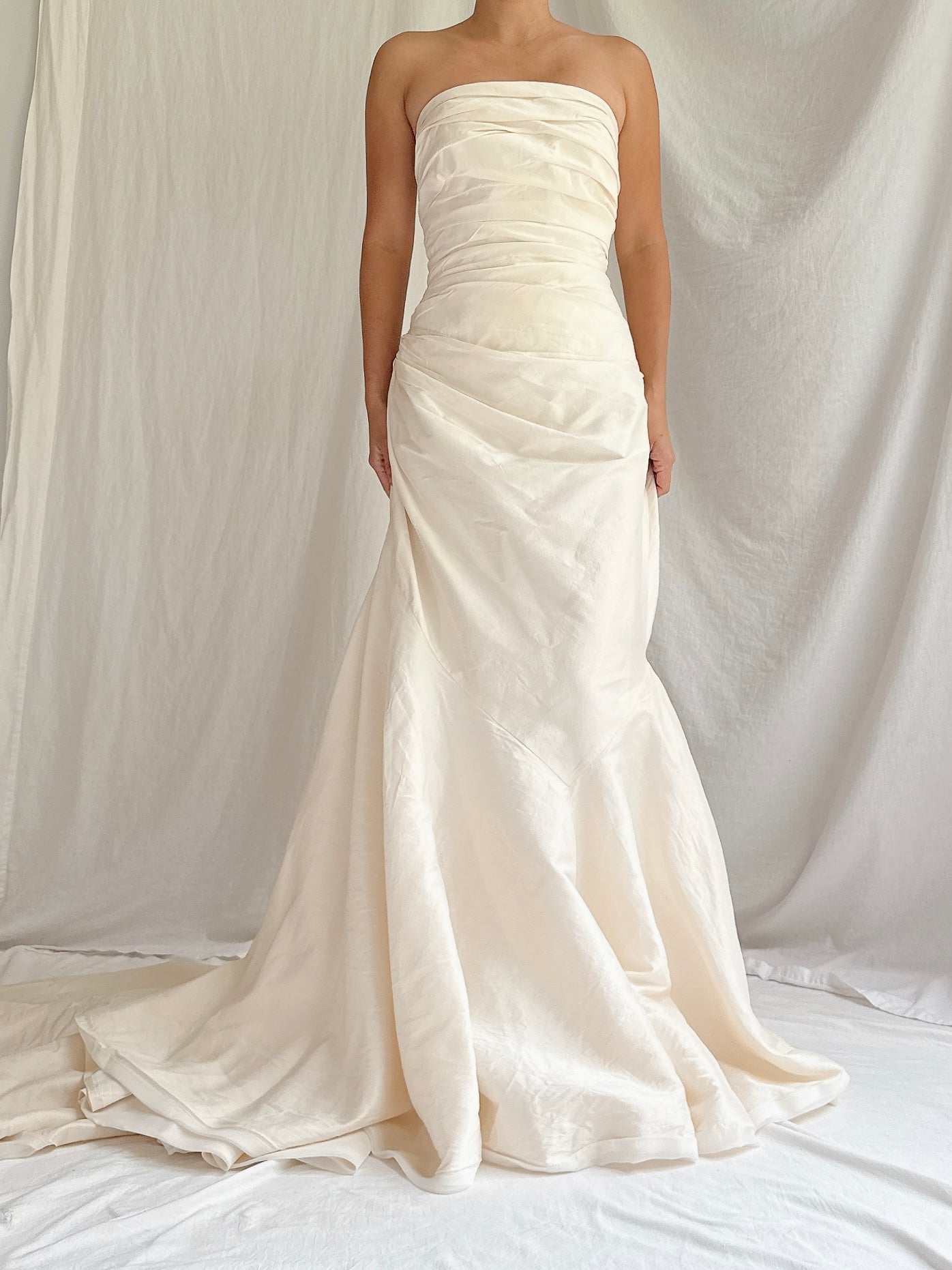 Vintage Strapless Silk Gown - M/8/10