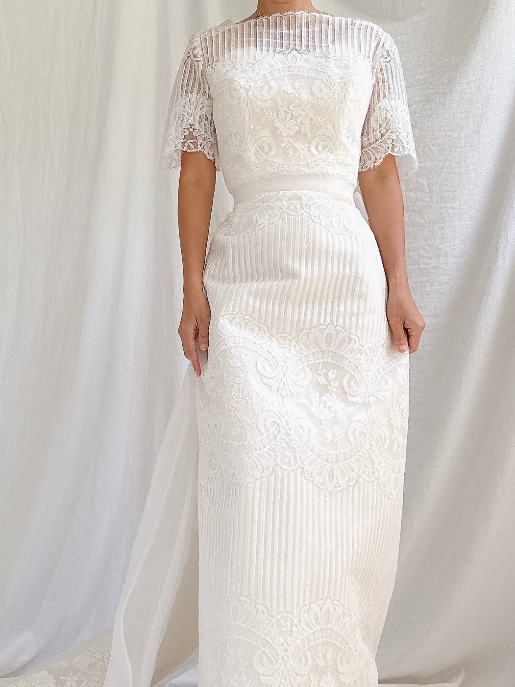 1960s 2-Piece Lace Gown - XS