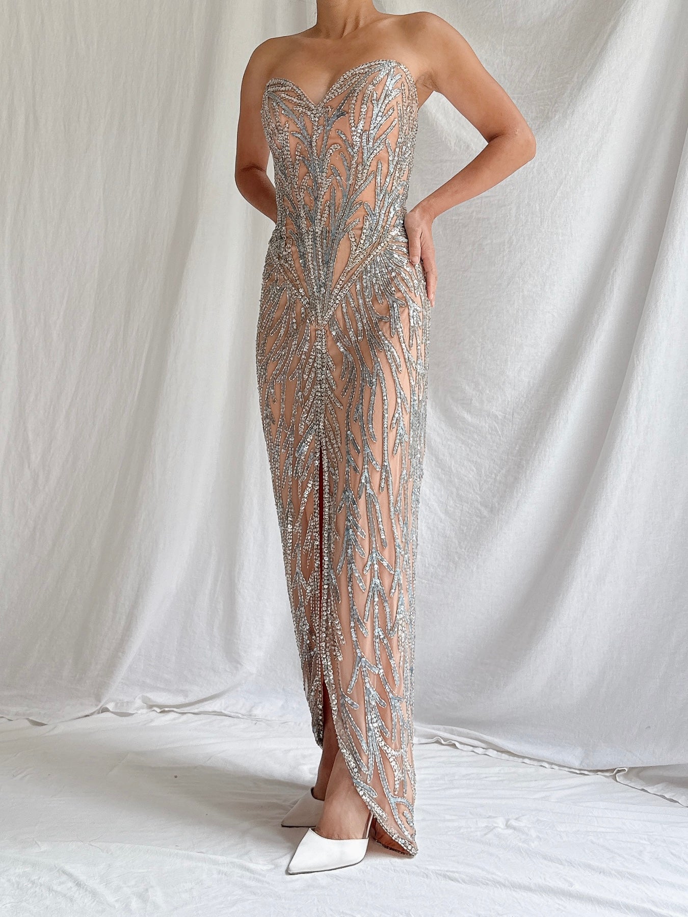 Vintage Bob Mackie Silk Strapless Dress - S/6