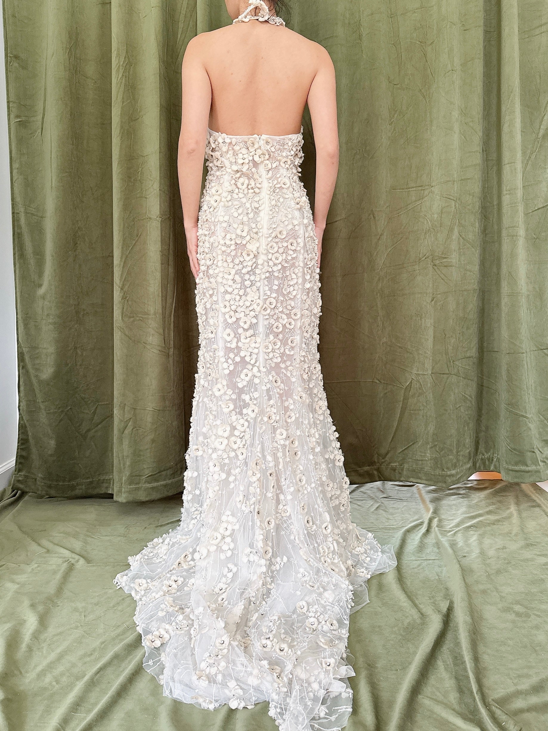 Vintage Lazaro Silk Crystal Embellished Dress - M/8