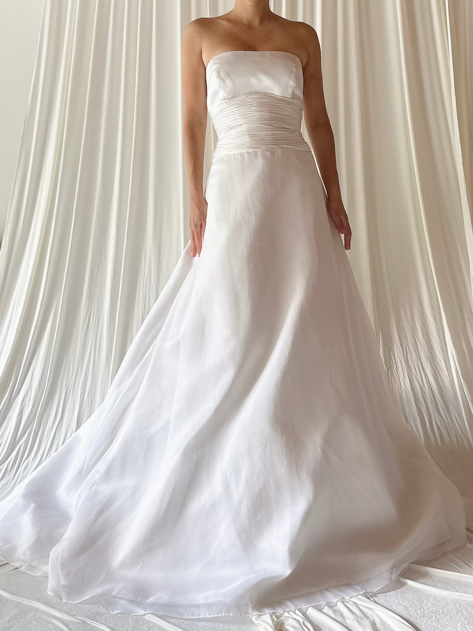 1990s Romona Keveza Silk Organza Gown - S