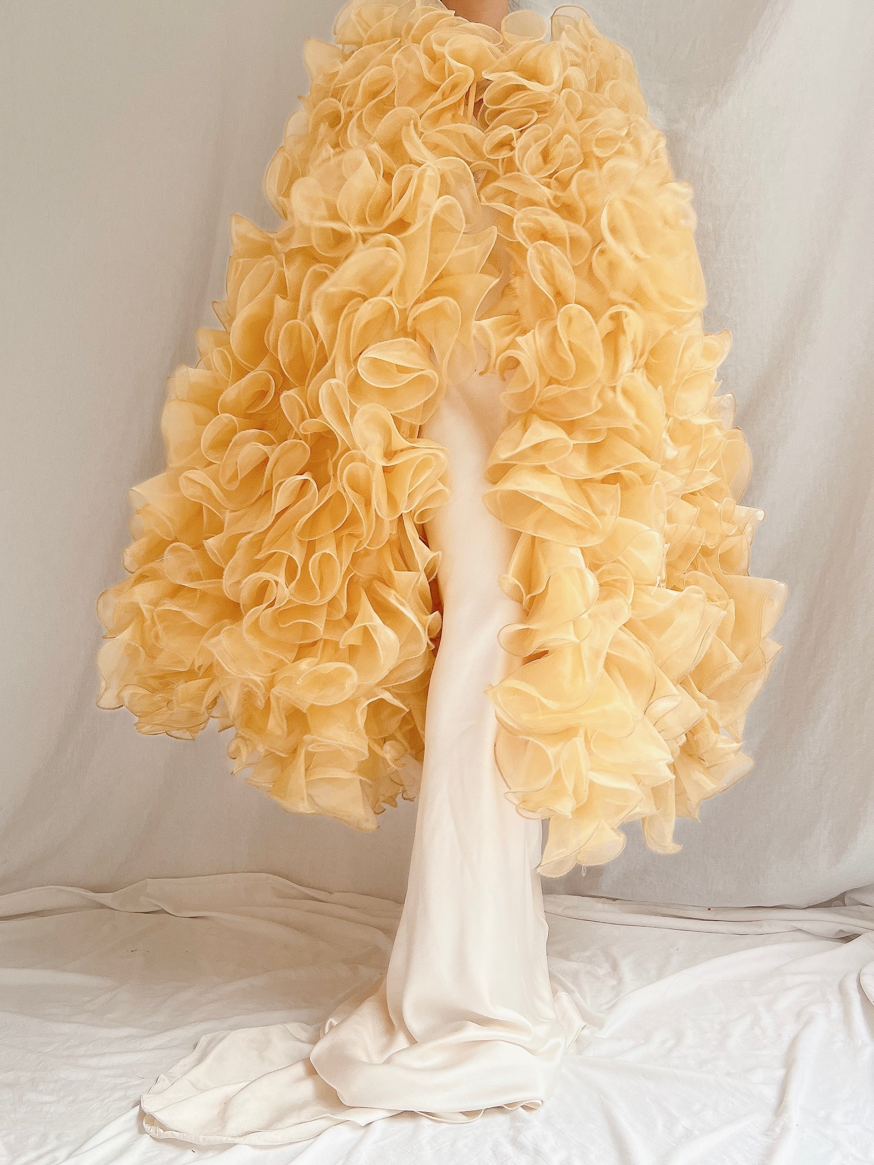 Yellow Ruffle Cape - OSFM