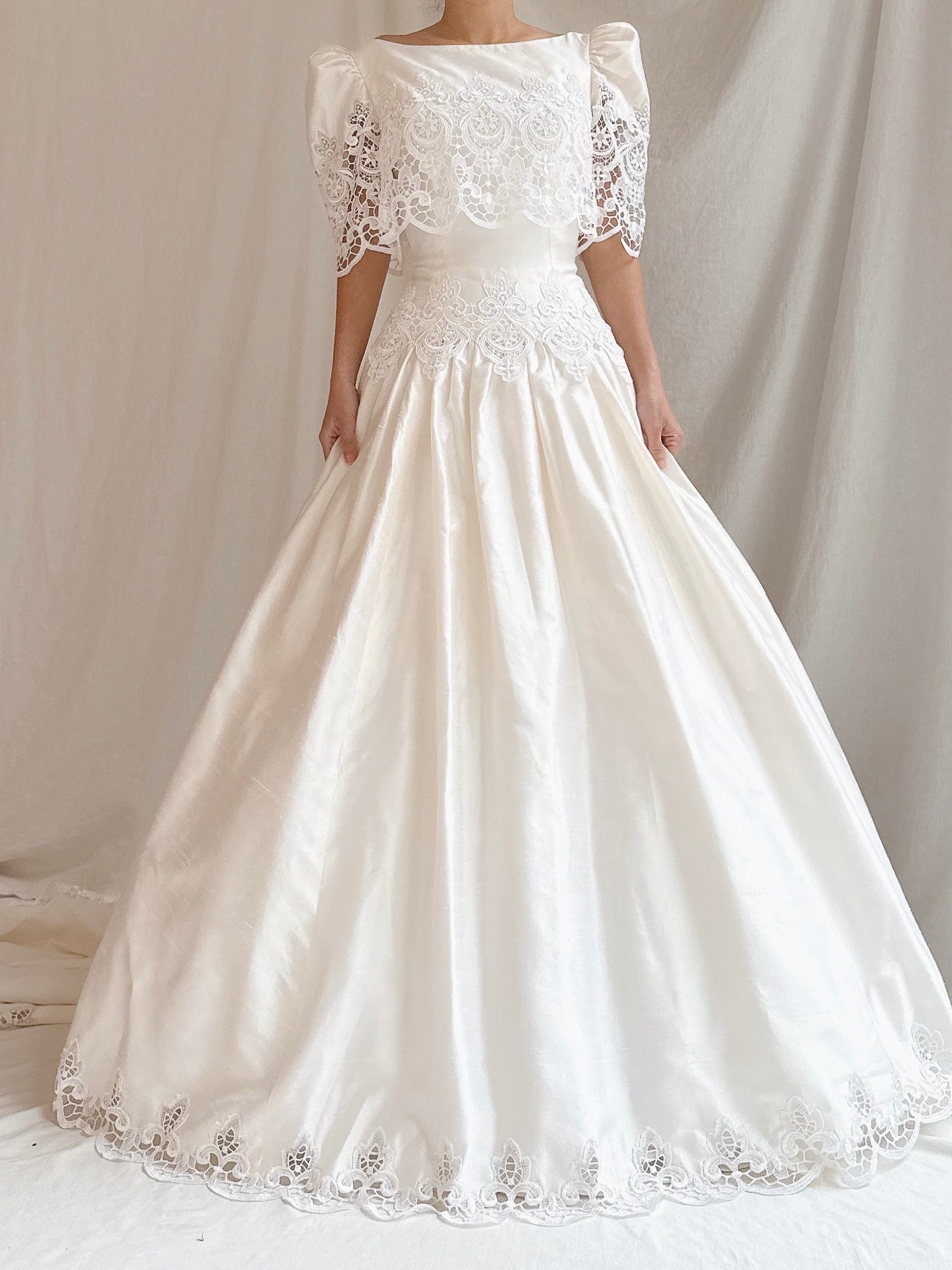 Vintage Silk Gaipure Lace Dress - S/6