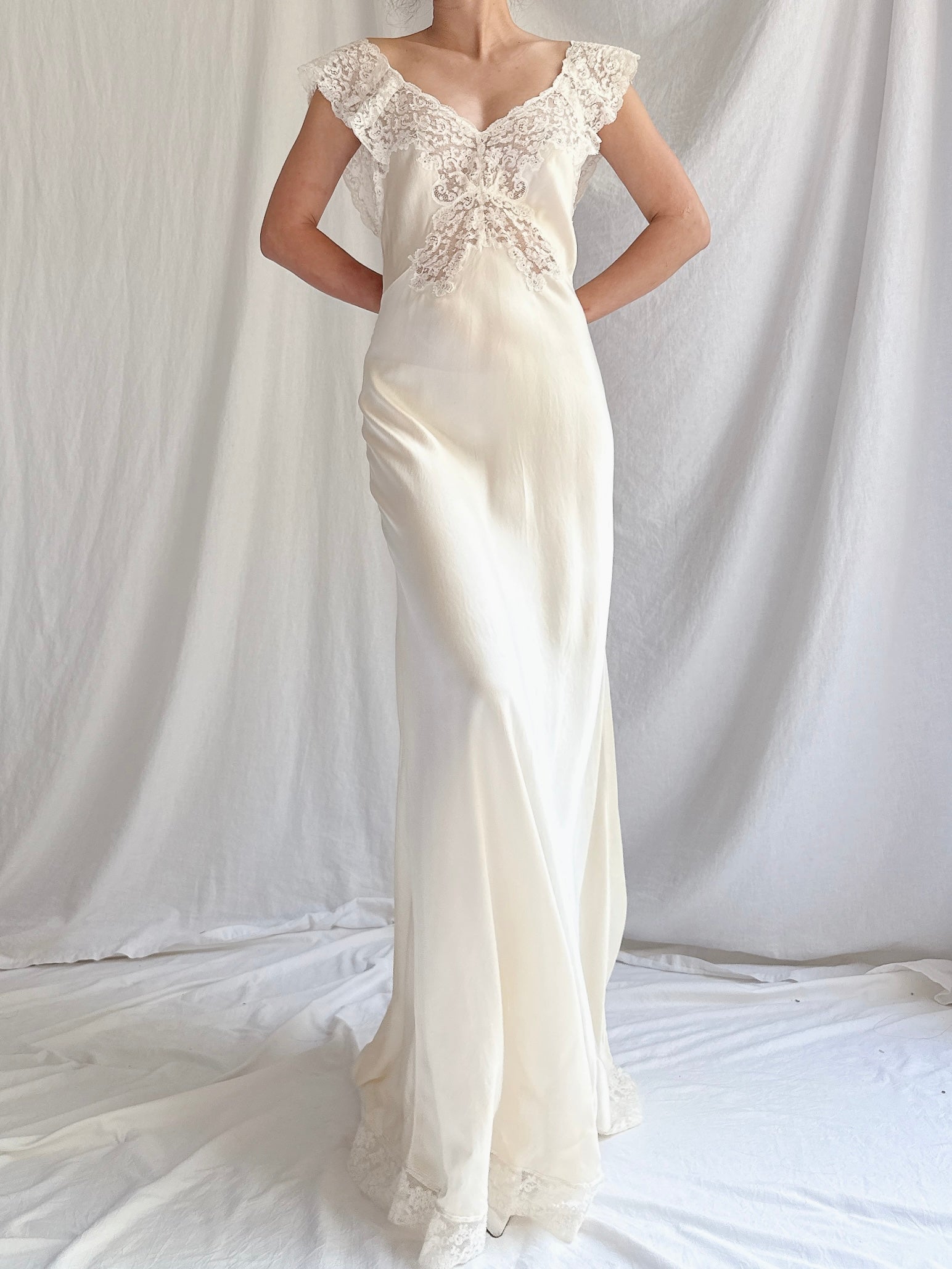1930s Rare Fischer Silk Slip Dress - XS/S