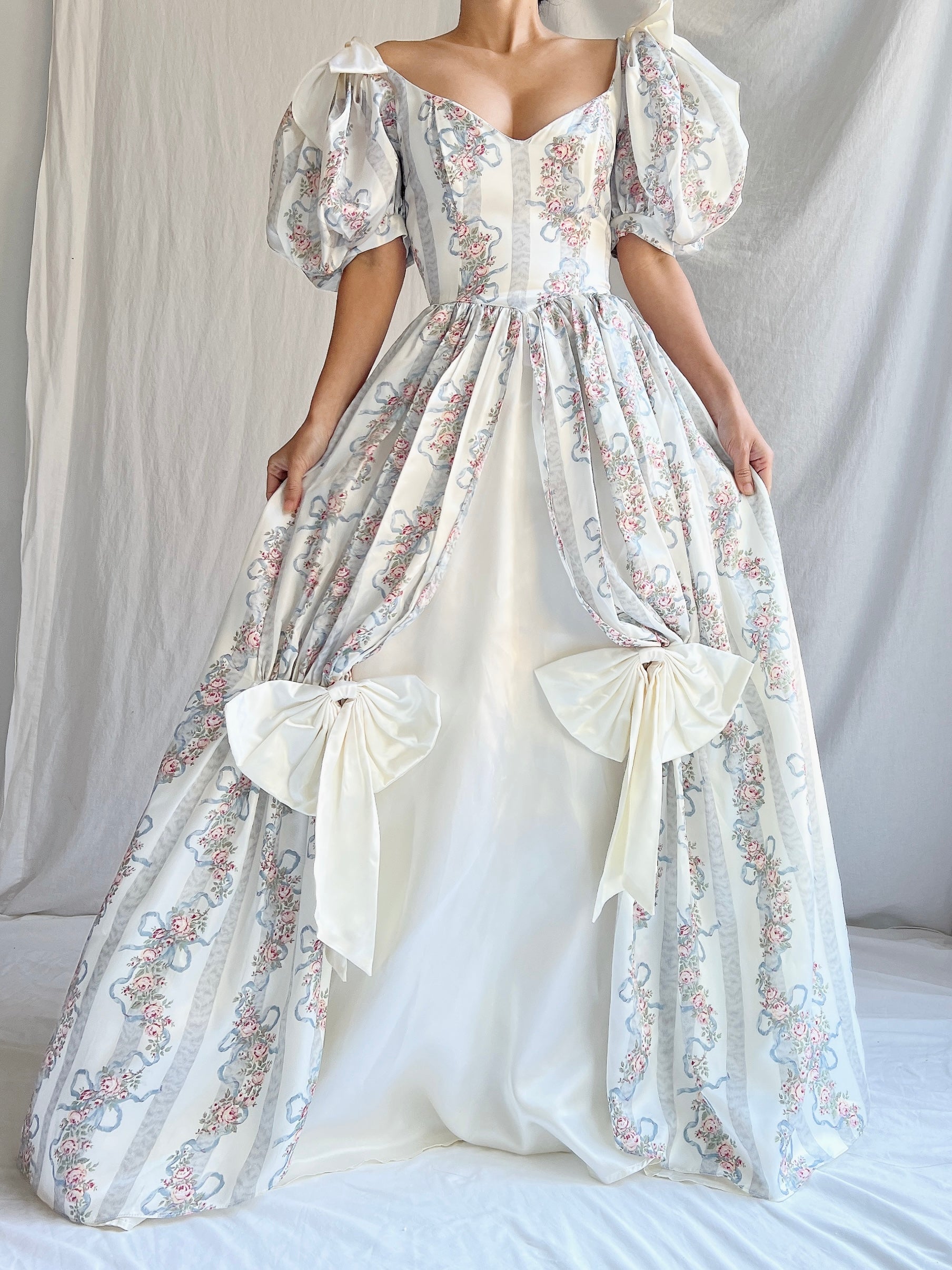 Gunne Sax Floral Puff Sleeve Gown - XS/5