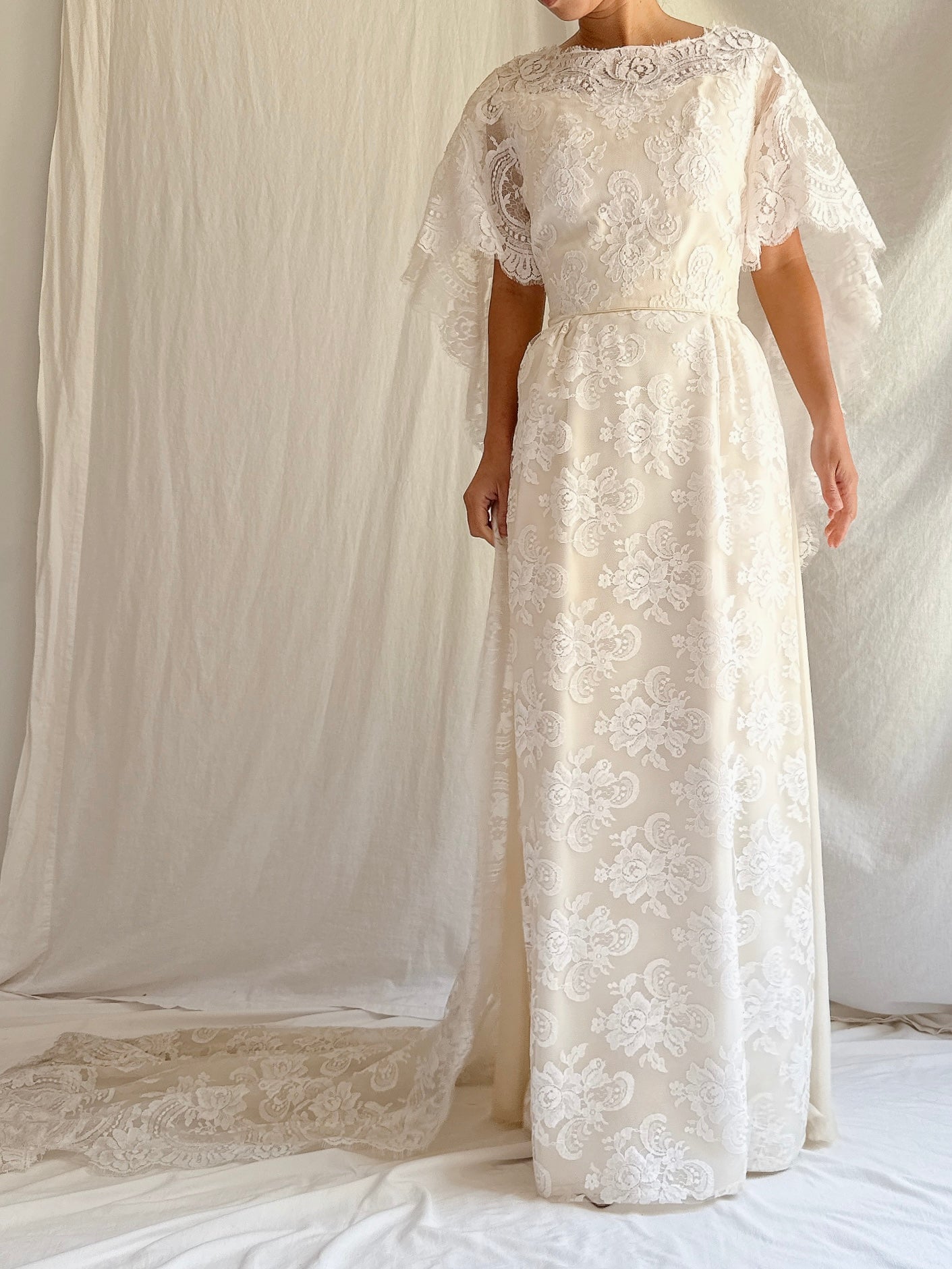 1960s Lace Cape Dress - XS