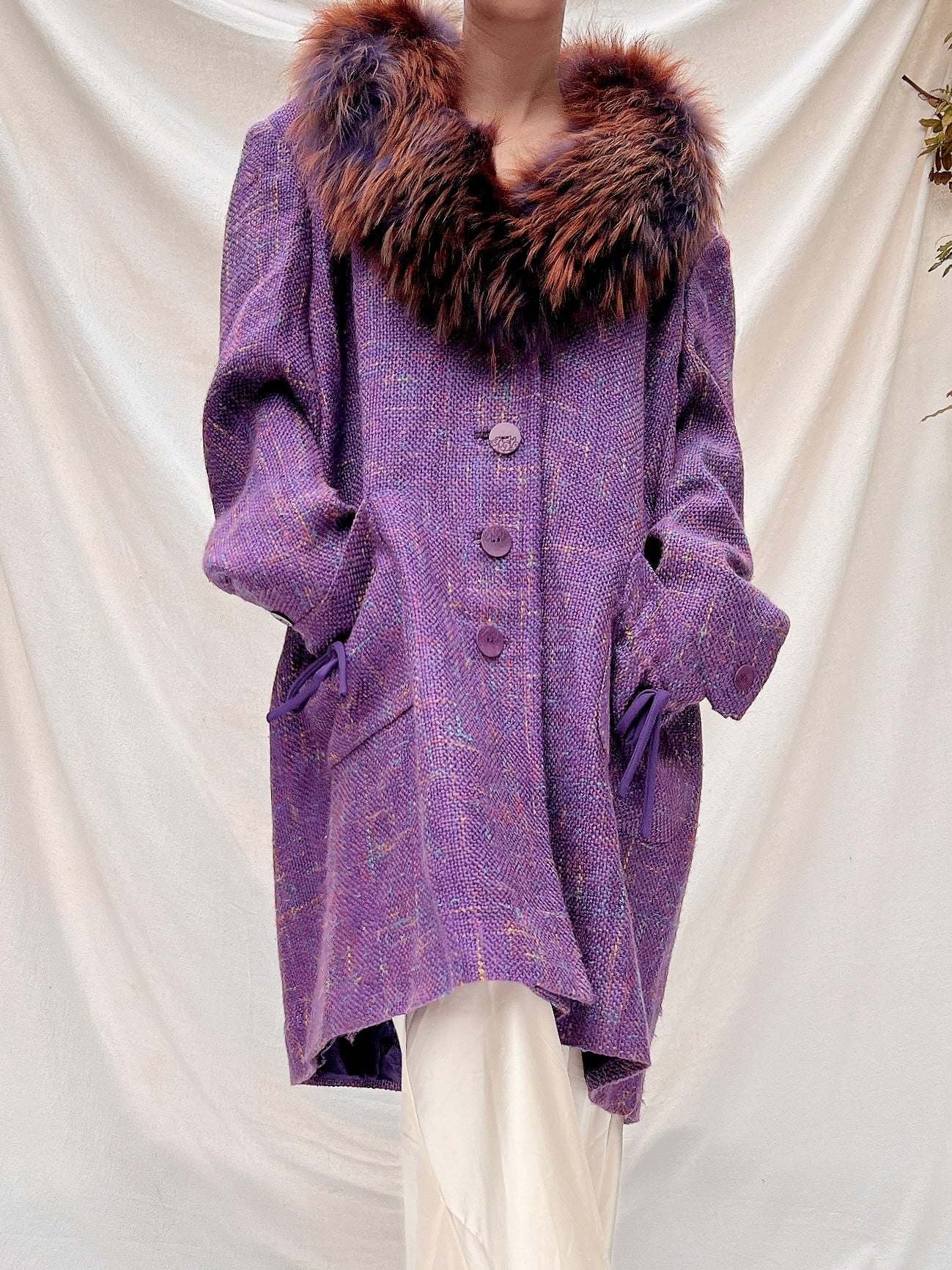 Vintage Wool Fox collar Jacket - M