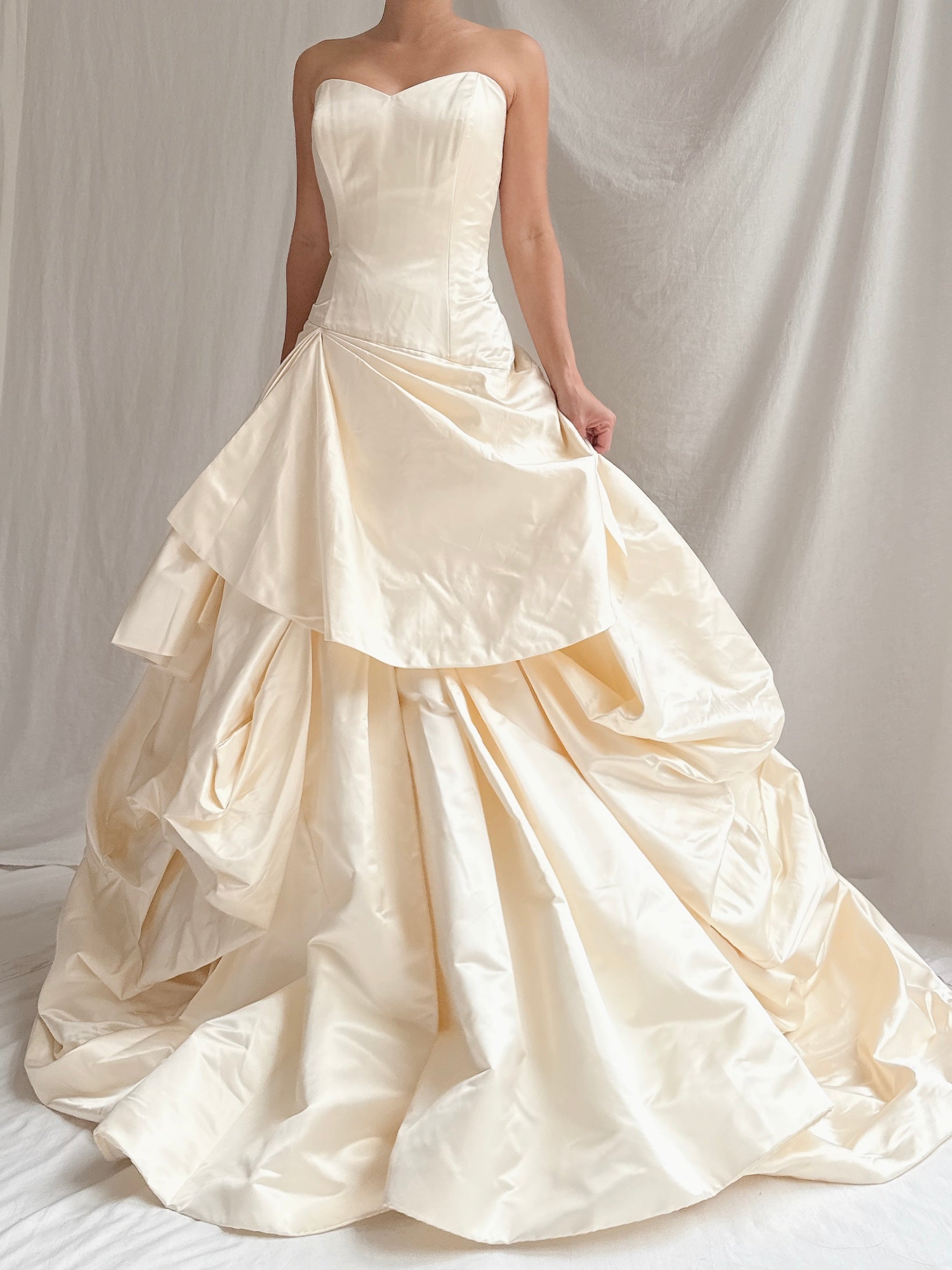 Vintage Silk Draped Gown - M/10