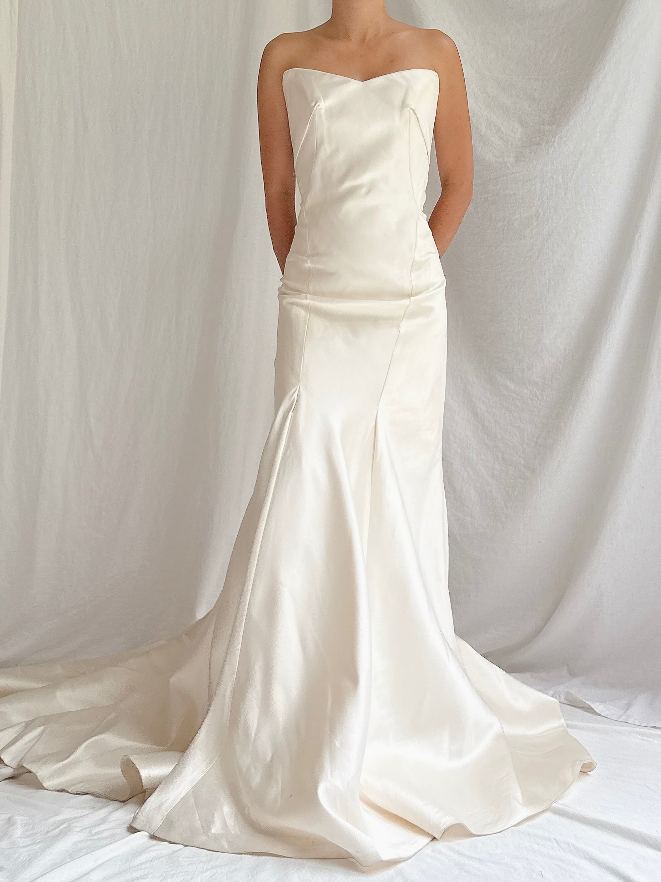 Vintage Strapless Silk Gown - M/8/10