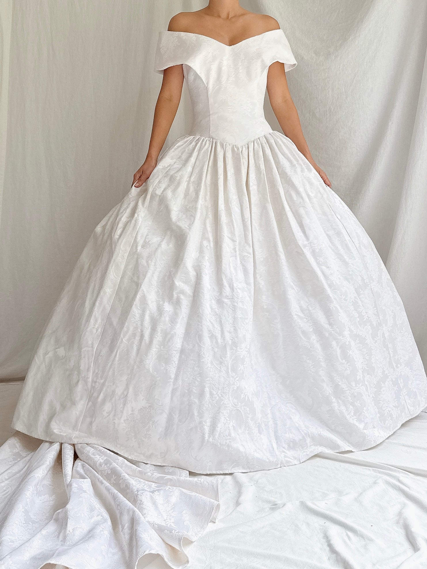 1980s Jessica McClintock Brocade Gown - S