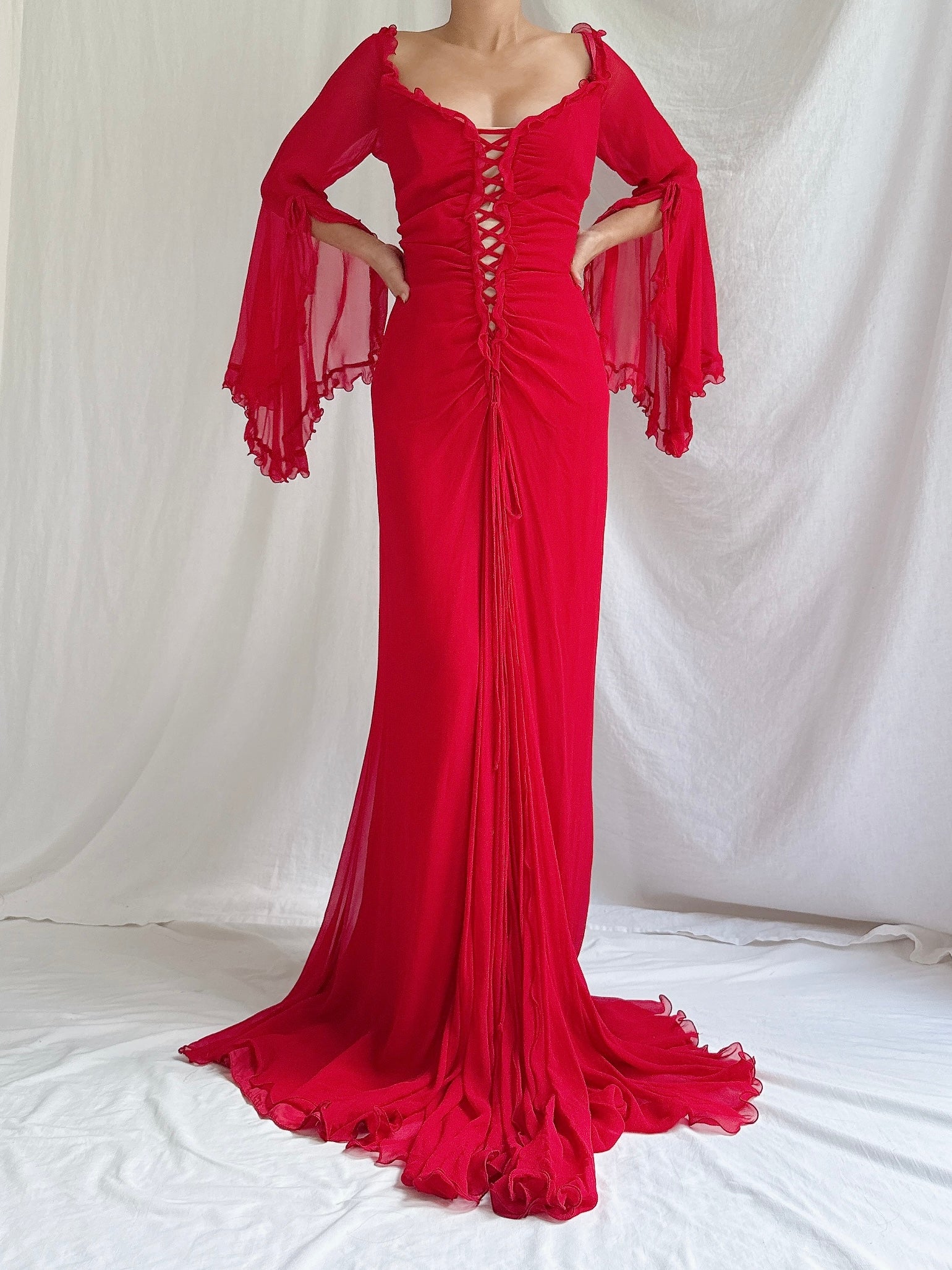 Vintage Bellville Sassoon Silk Gown - UK 14