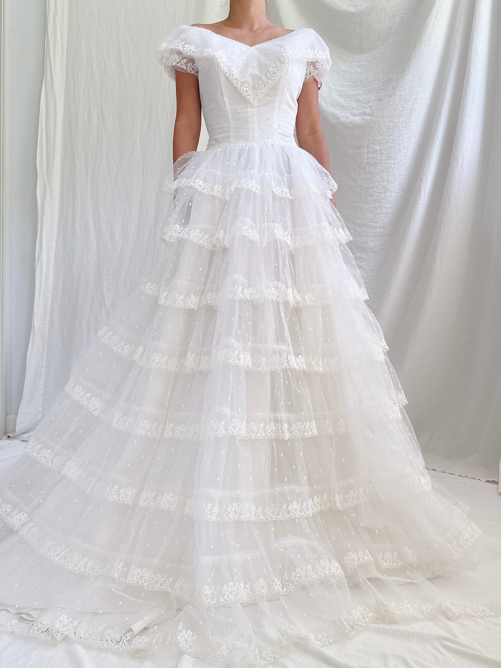 1950s Tier Tulle Dress - S