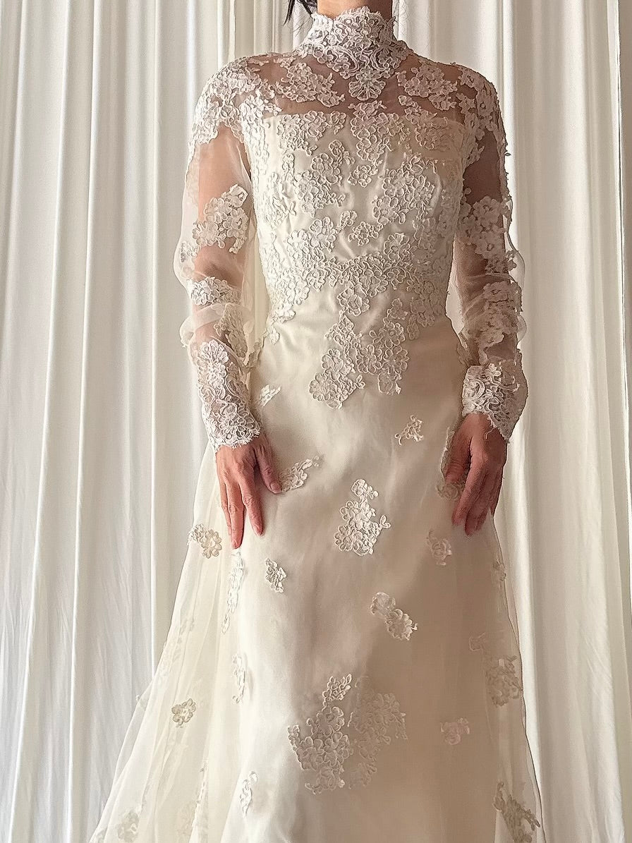 1960s Tricot Lace Dress - XS