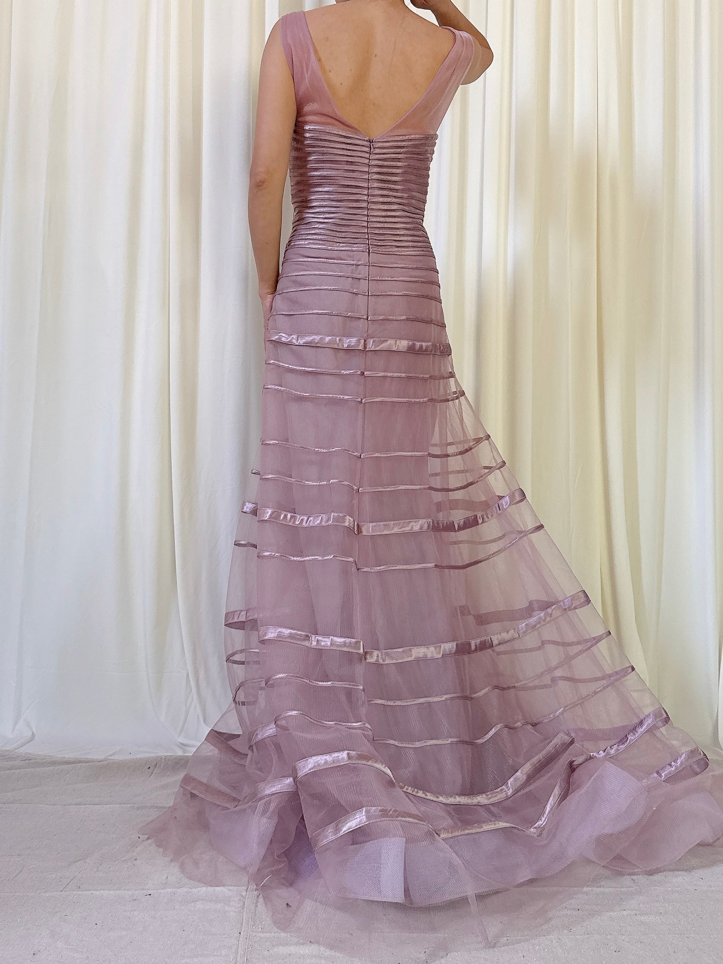 Vintage Purple tulle Montage Dress - L/12