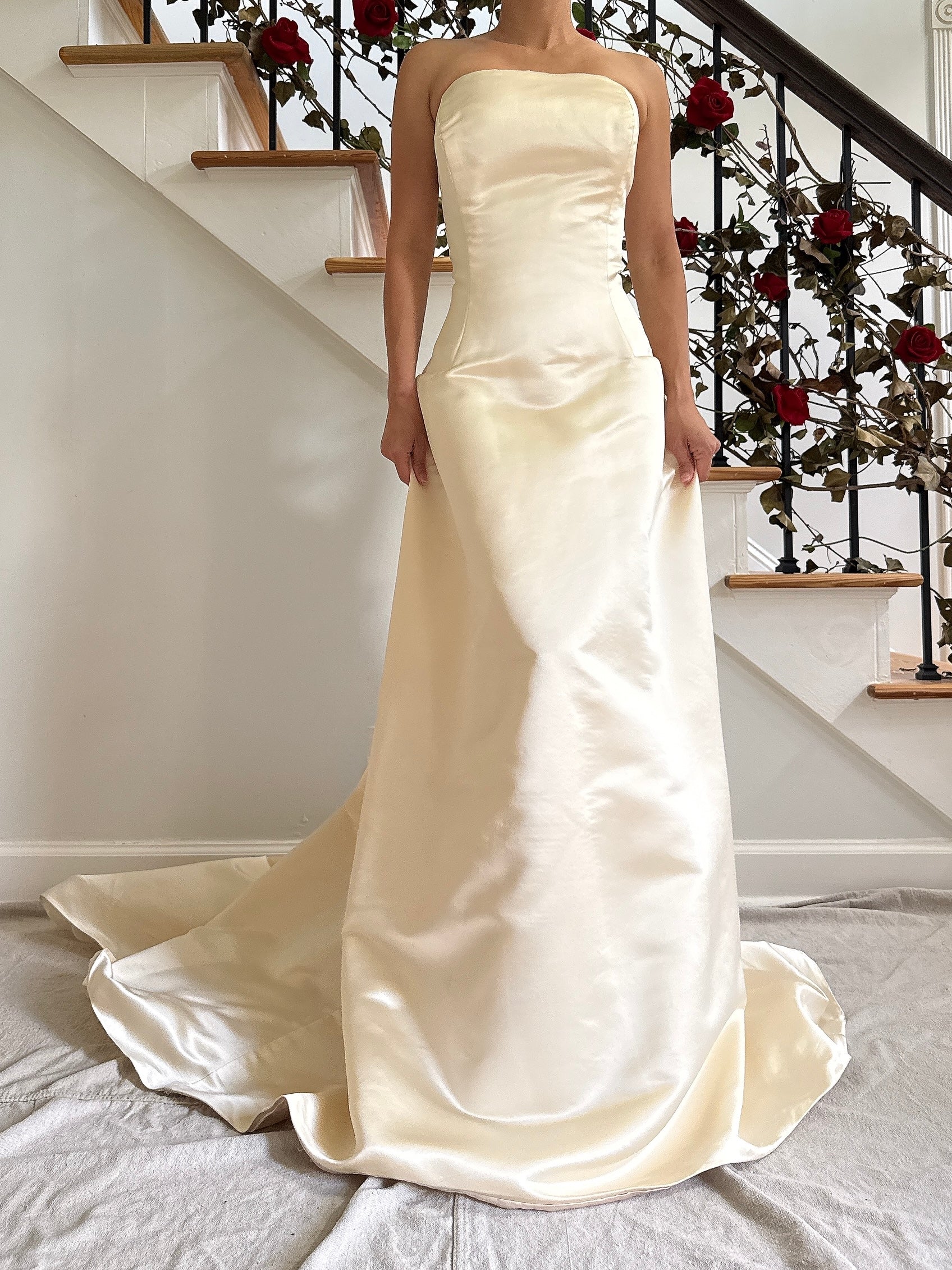 Vintage Ulla-Maija Silk Strapless Gown - M