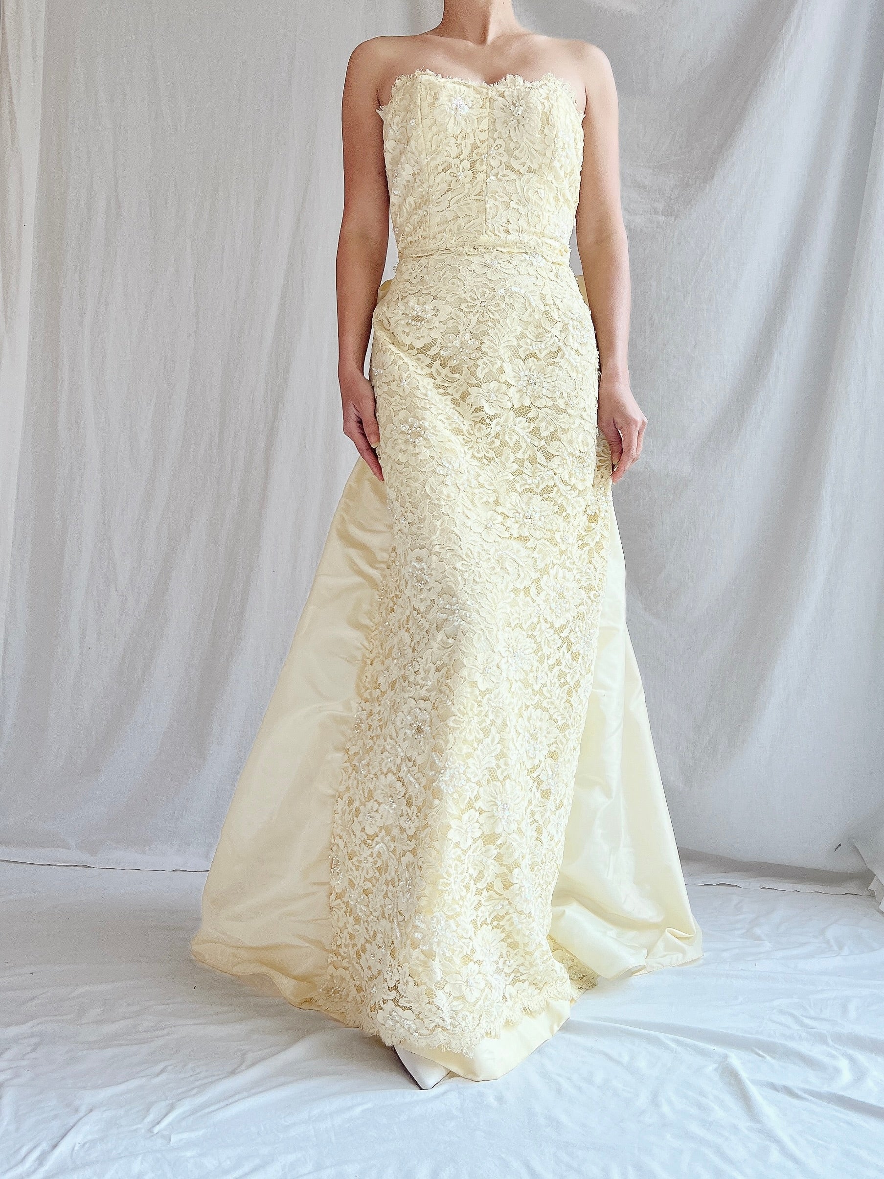 Vintage Lillie Rubin Butter Lace Gown -  XS