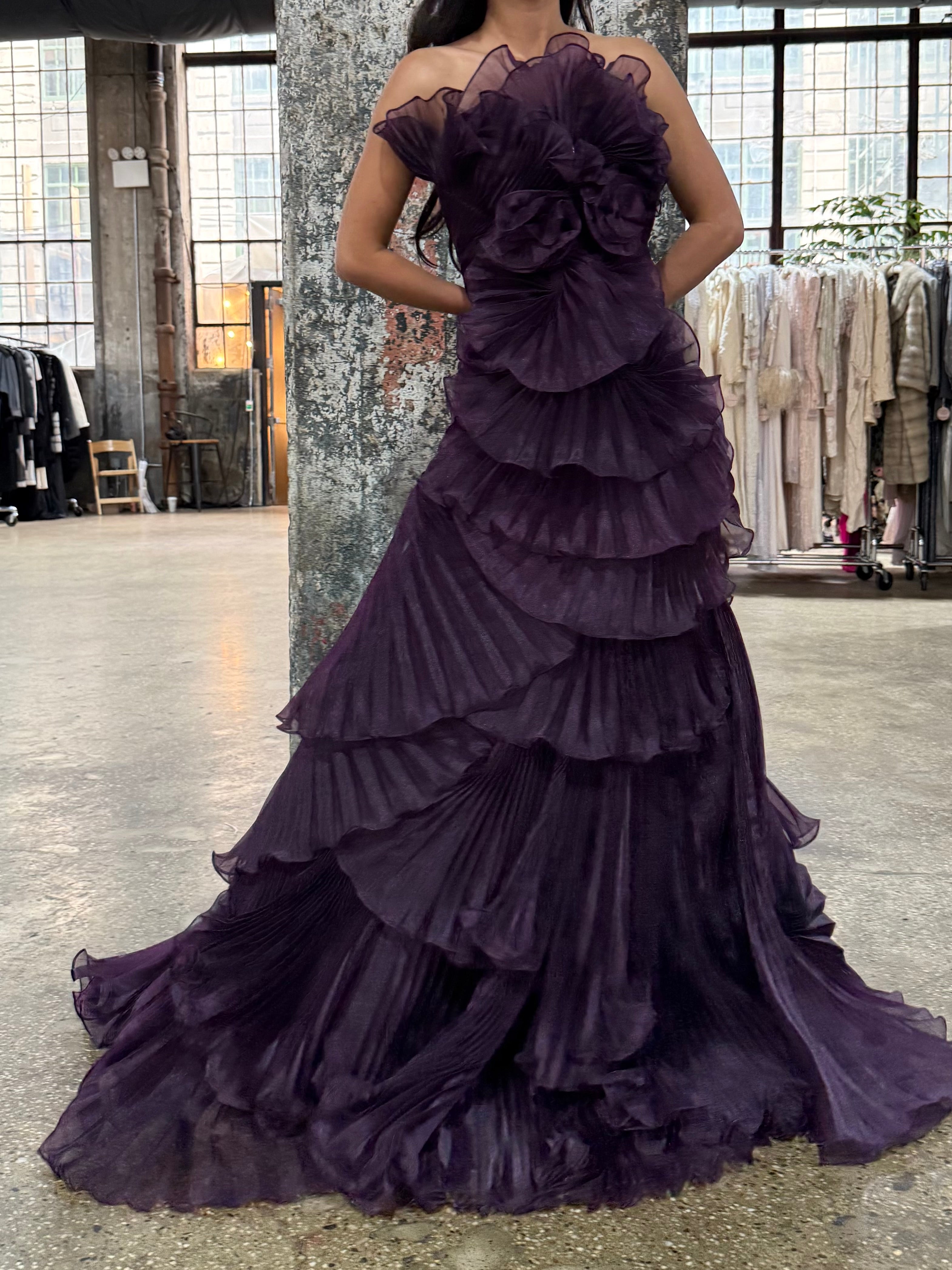 Purple Organza Gown - S/6