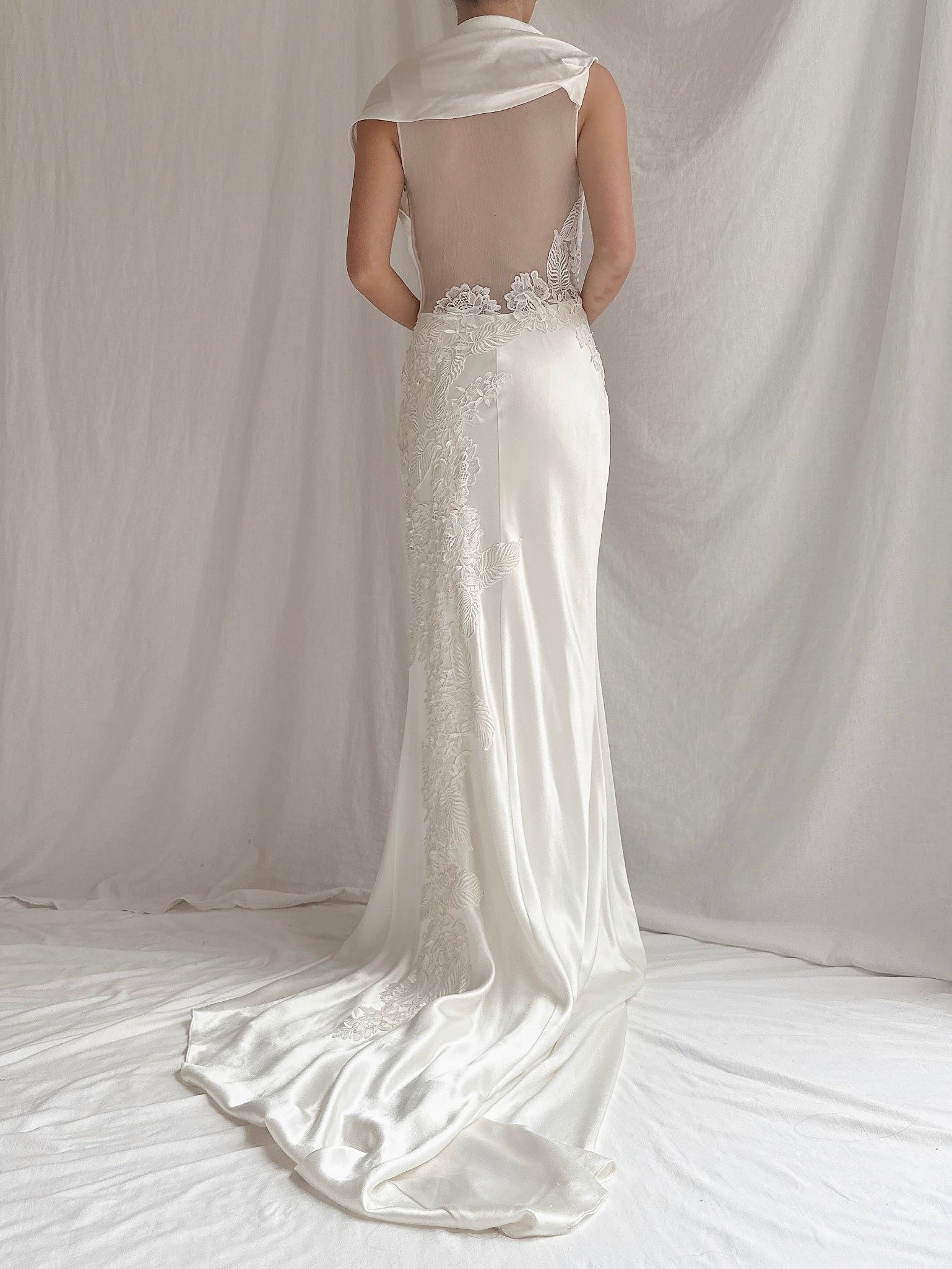 Vintage David Felden UK Satin Gown - M