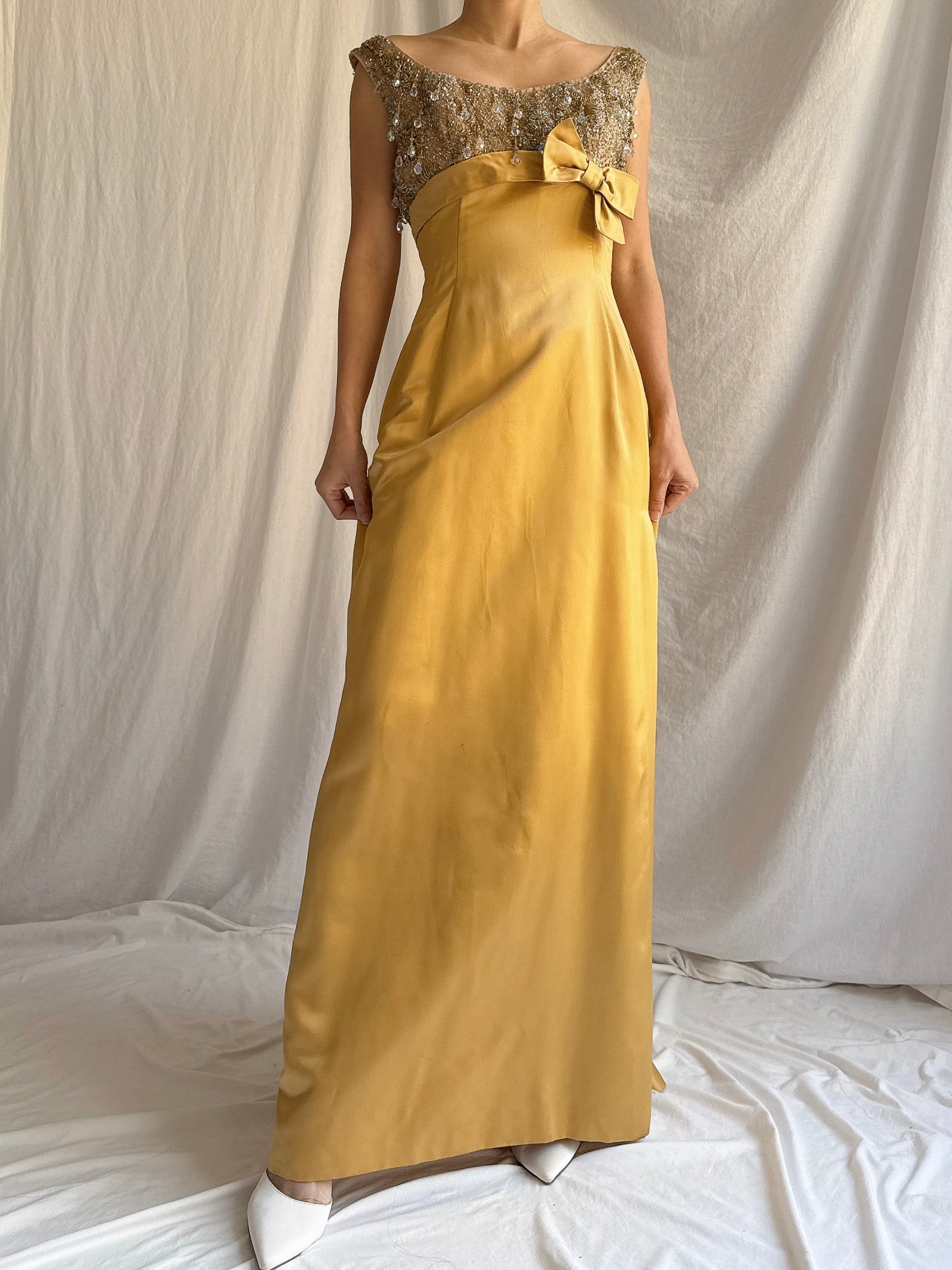 1960s Mustard Silk Gown - XS