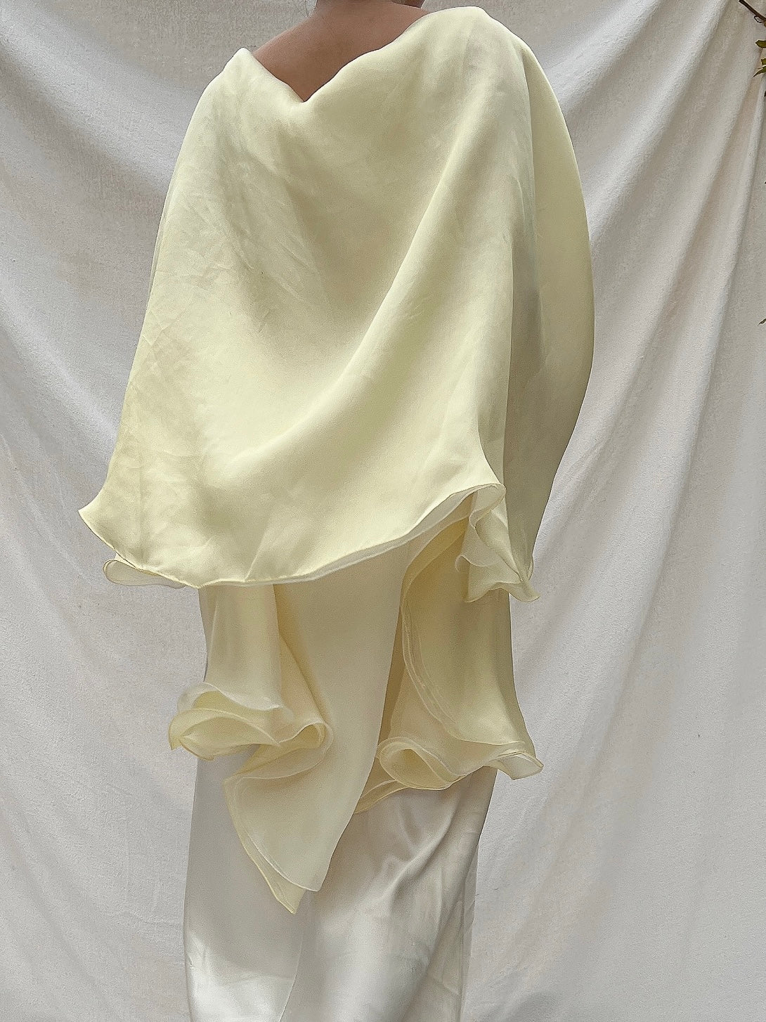 Vintage Silk Organza Shawl - OSFM