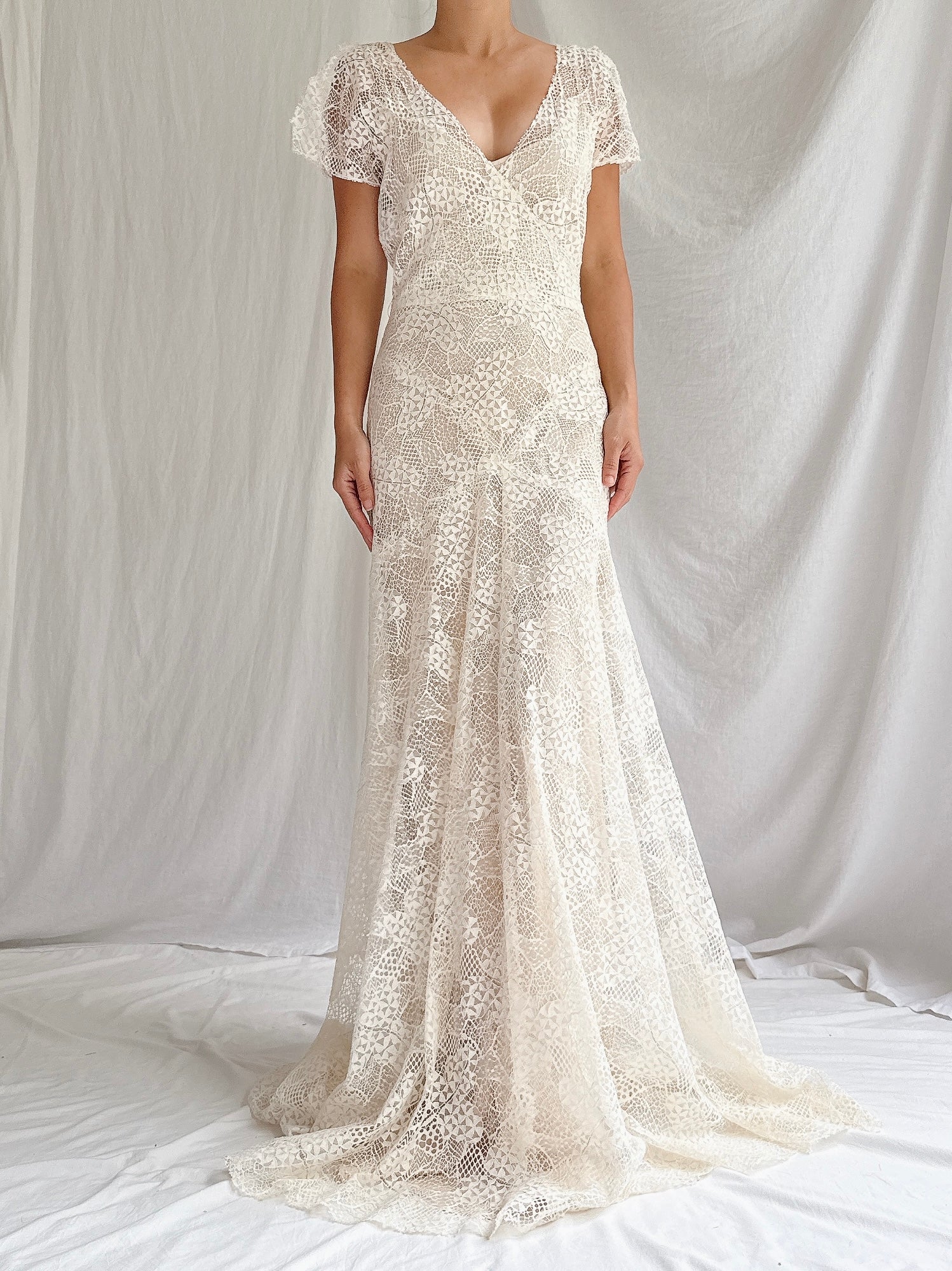 00 Monique Llhuilier Lace & Silk Gown - XS/2/4