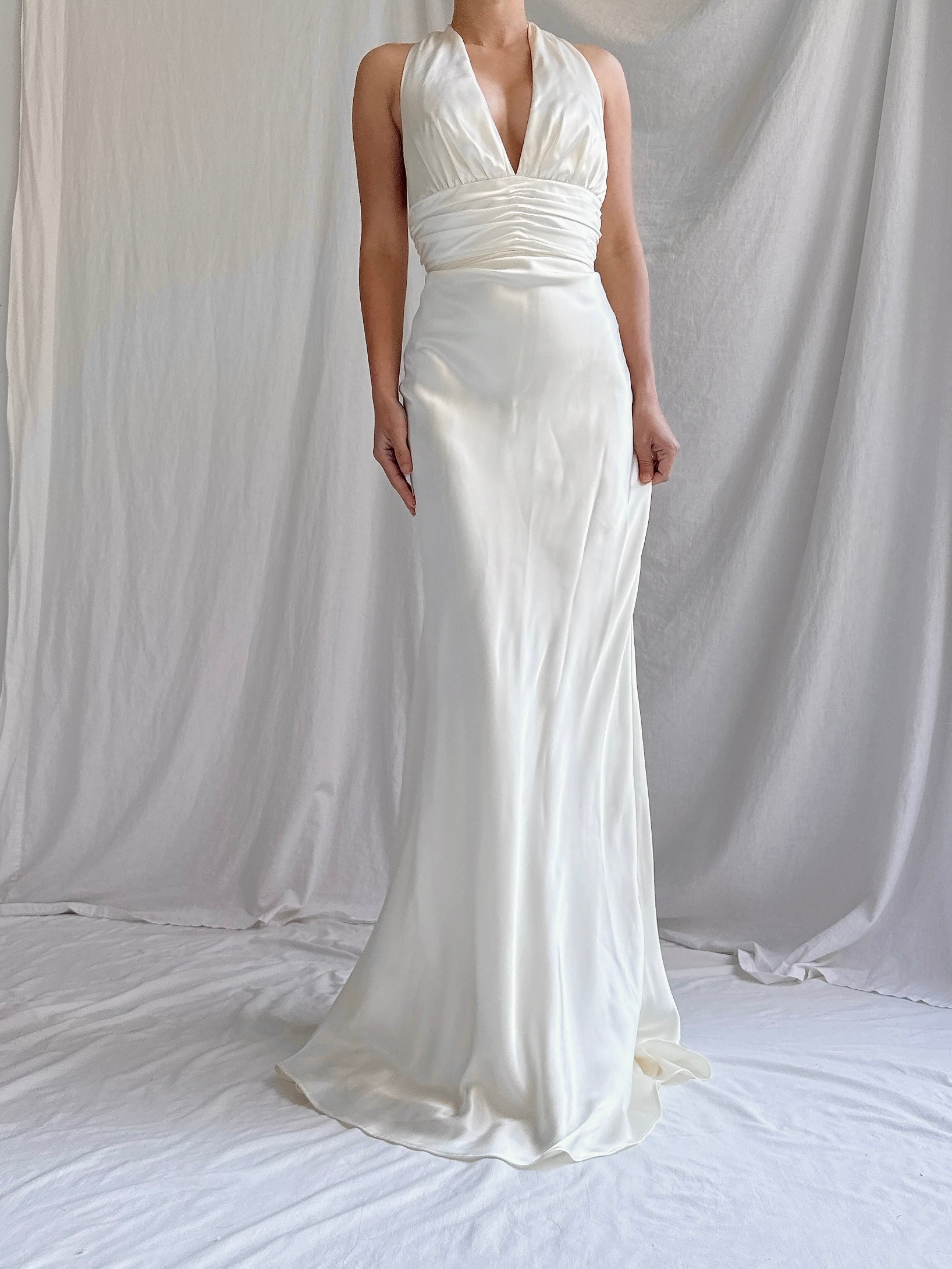 Vintage Satin Bias Dress - S