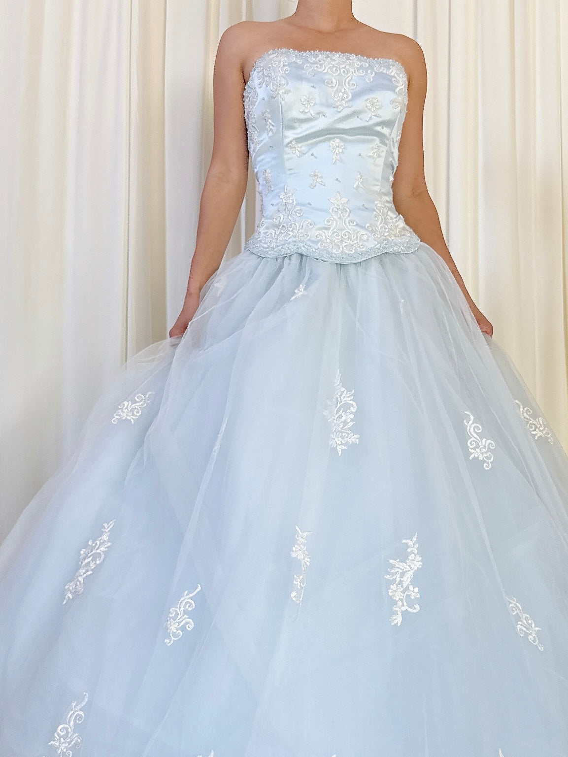 Vintage Alliage Paris Light Blue Tulle Dress - XS