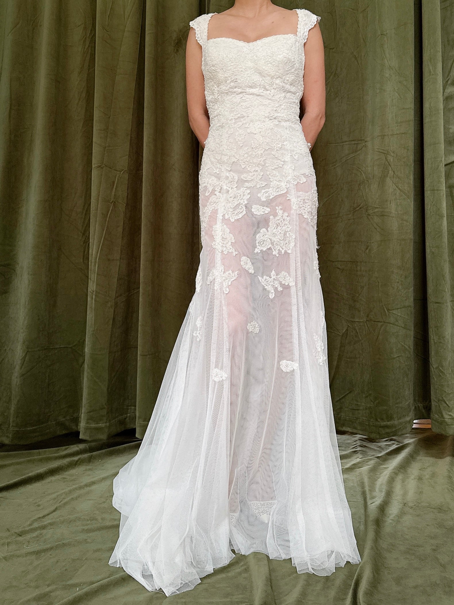 Vintage Sheer Lace Dress Dress - S