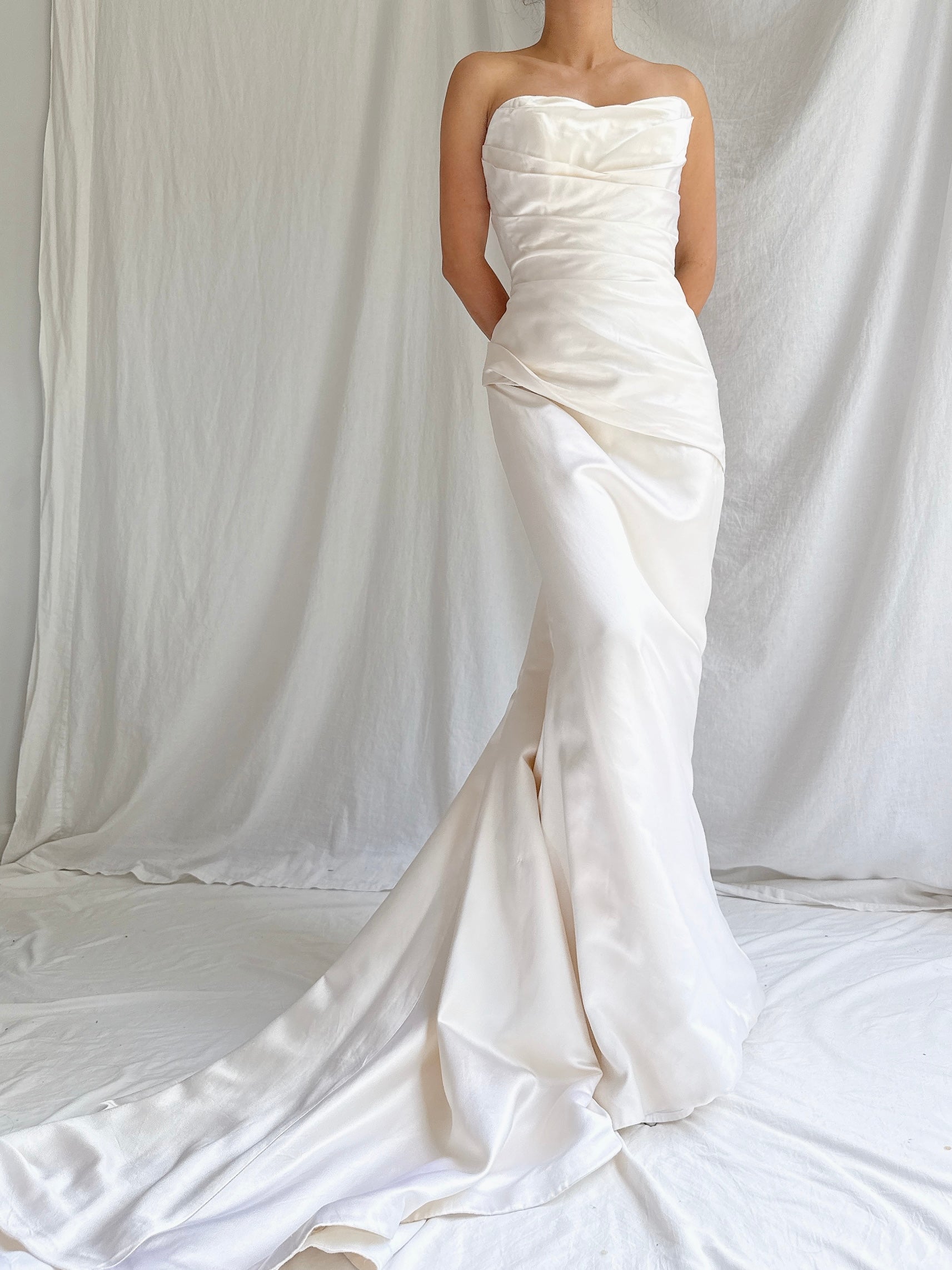 Vintage Marisa Silk Draped Gown - S