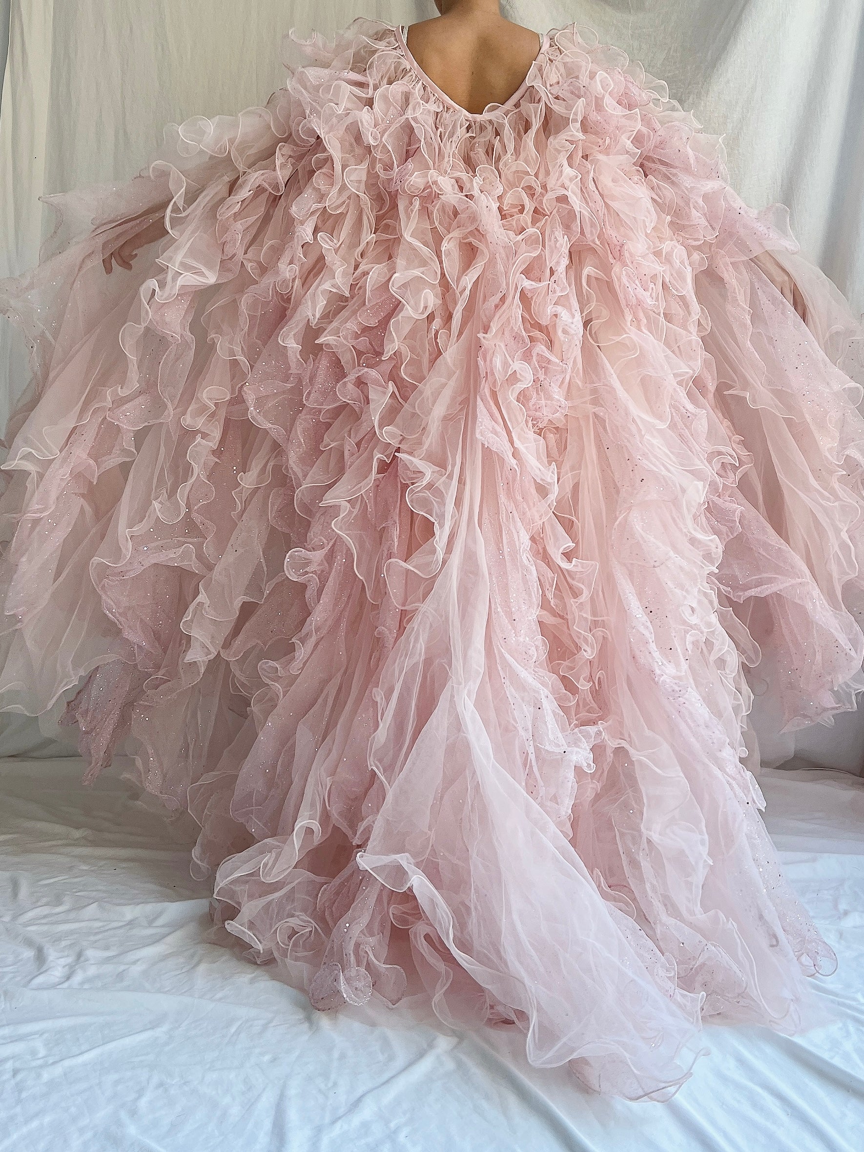 Vintage Tulle Ruffle Cape/Skirt - OSFM