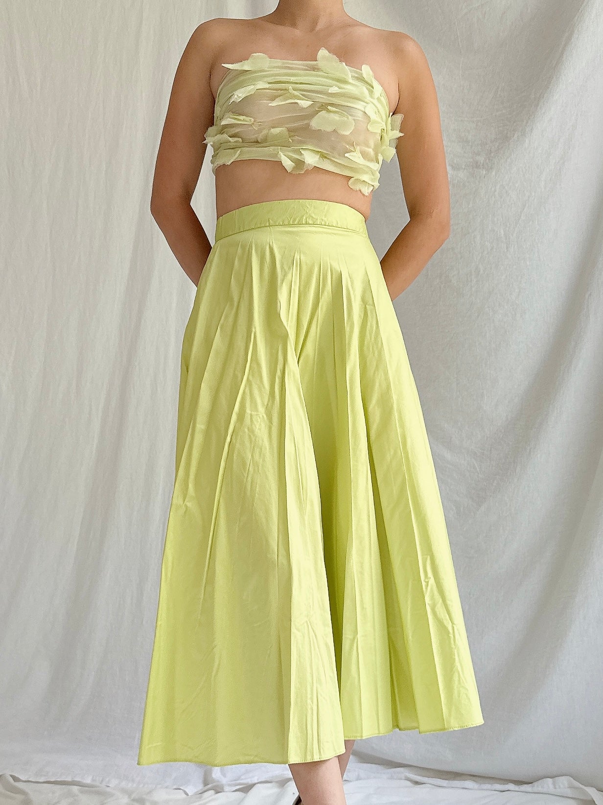 Vintage Silk Scarf and Skirt - M