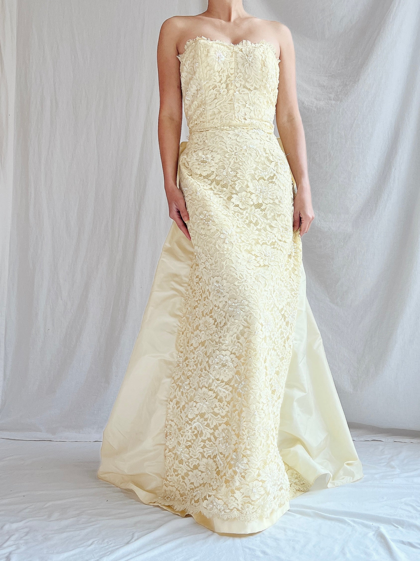 Vintage Lillie Rubin Butter Lace Gown -  XS