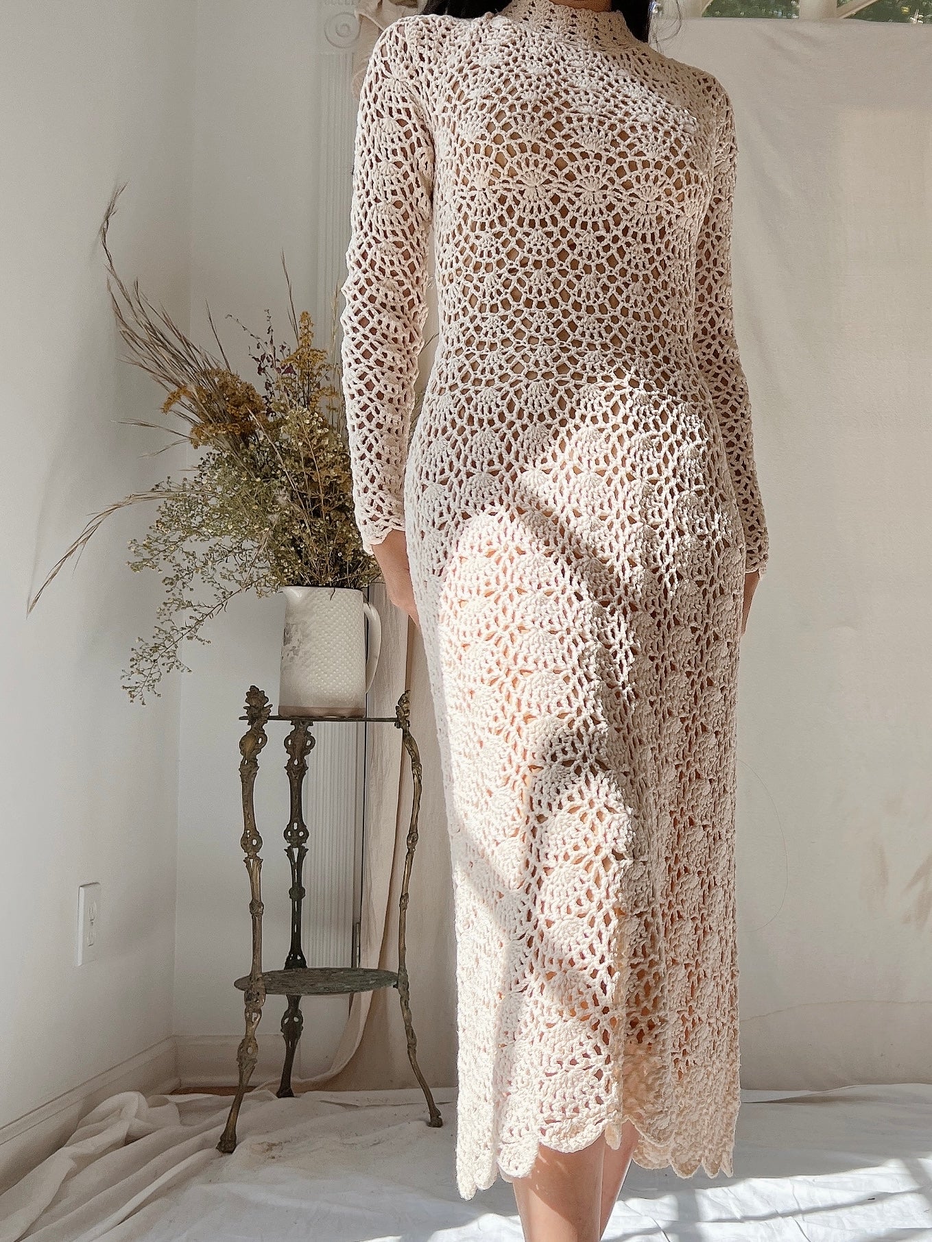 1970s Crochet Midi Dress - XS/S