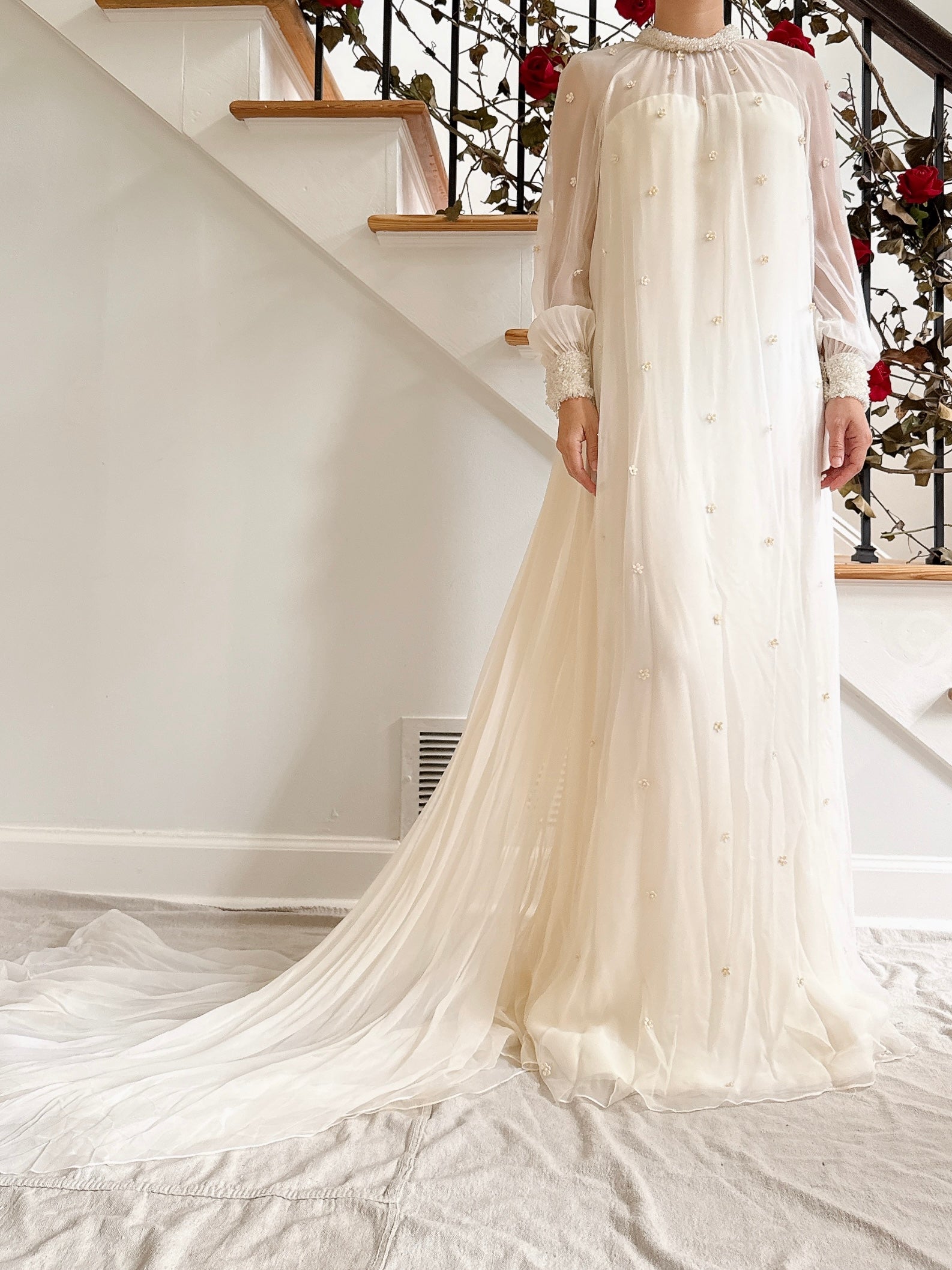 1960s Chiffon Gown - 33B/27W/40H/57L